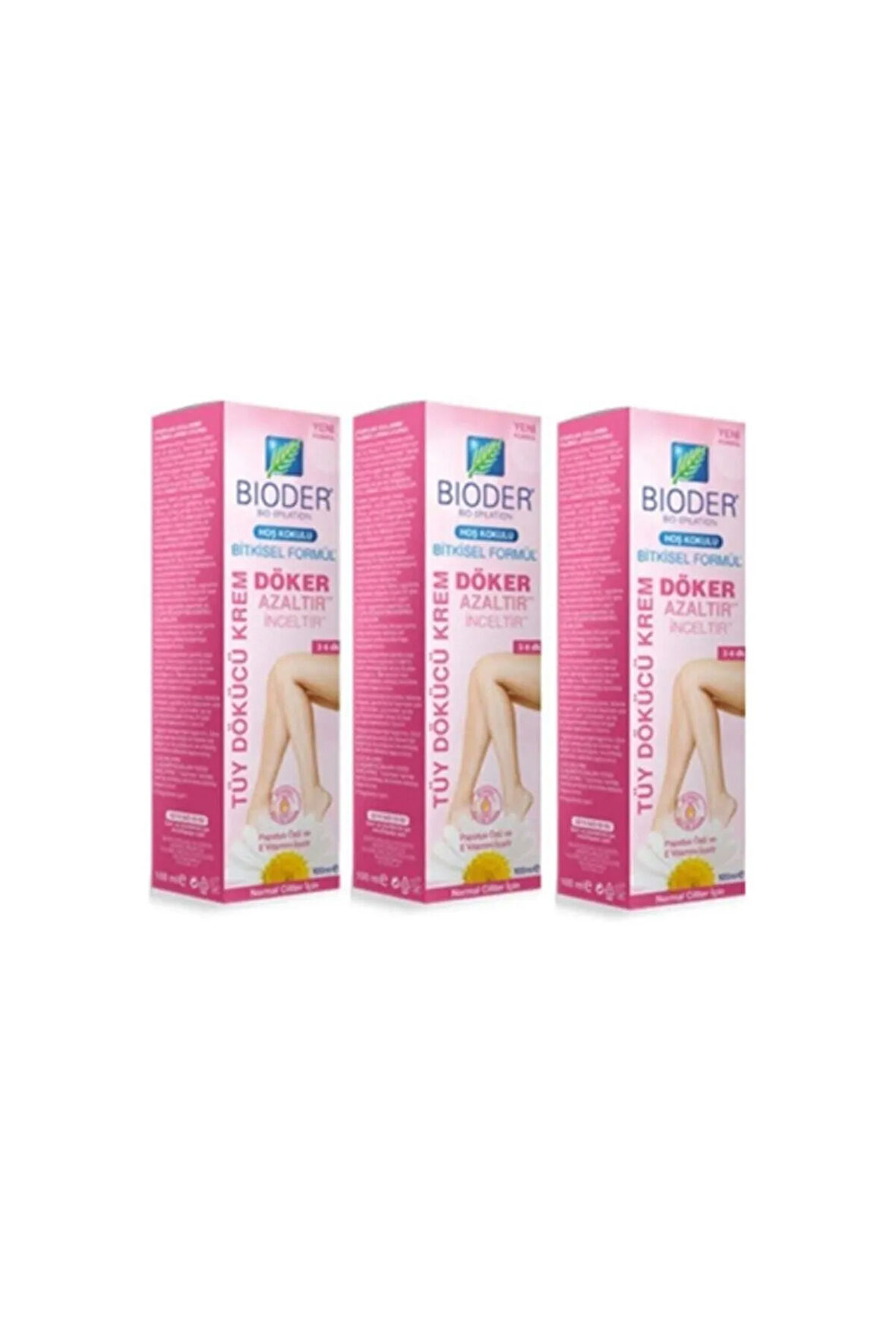 Bayan-bitkisel Tüy Dökücü Krem-normal Cilt-papatya Özlü-100 Ml-3 Adet