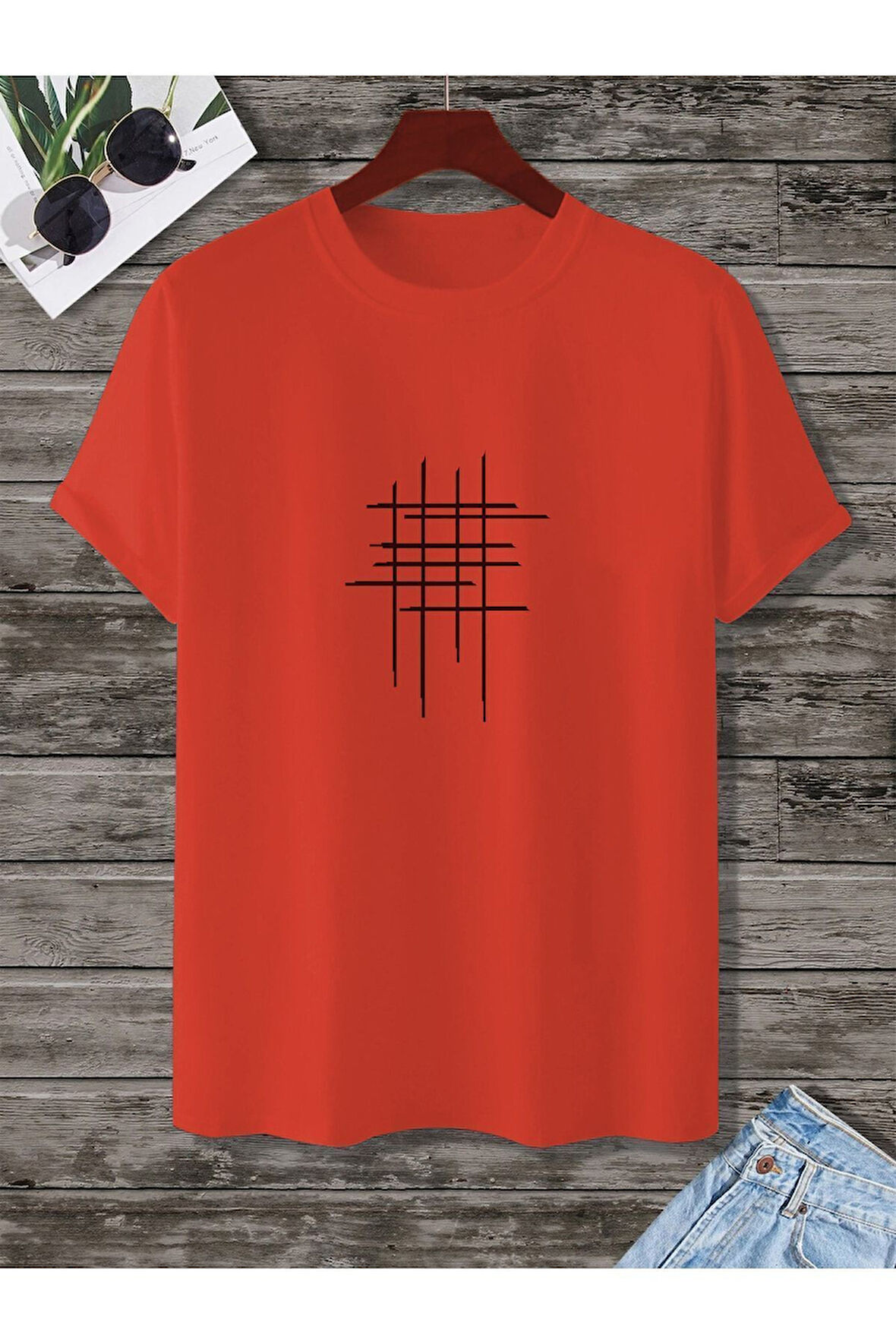 Unisex Hashtag Beyaz Oversize Bisiklet Yaka Baskılı T-shirt