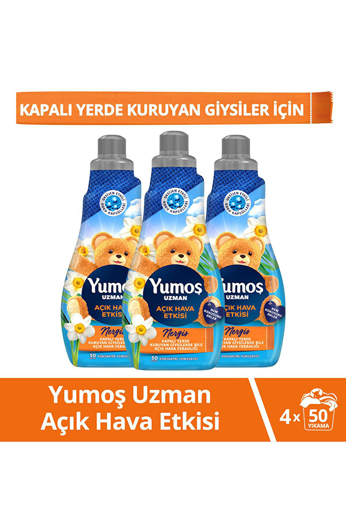 Yumoş Extra Açık Hava Etkisi Nergis Çamaşır Yumuşatıcısı 3x1200 ML