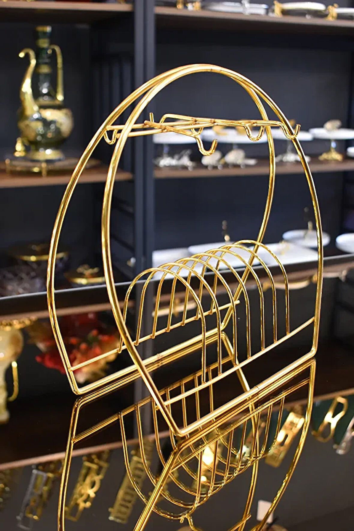 Fincan Askılığı Standı Gold Kahve Fincan Seti Standı