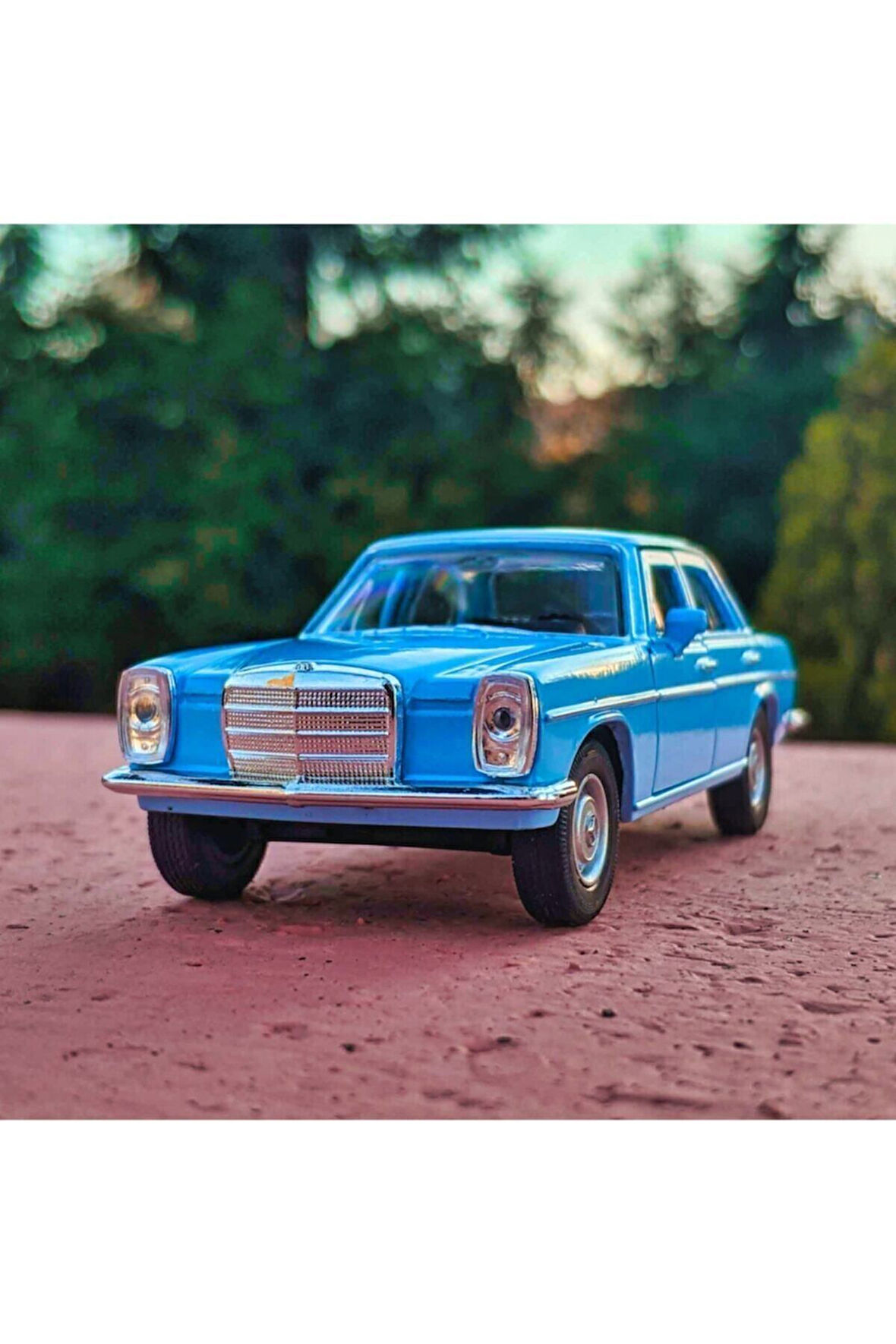 Benz W114 Koleksiyon Metal Araba 12cm Eski Araba Nostalji Mavi