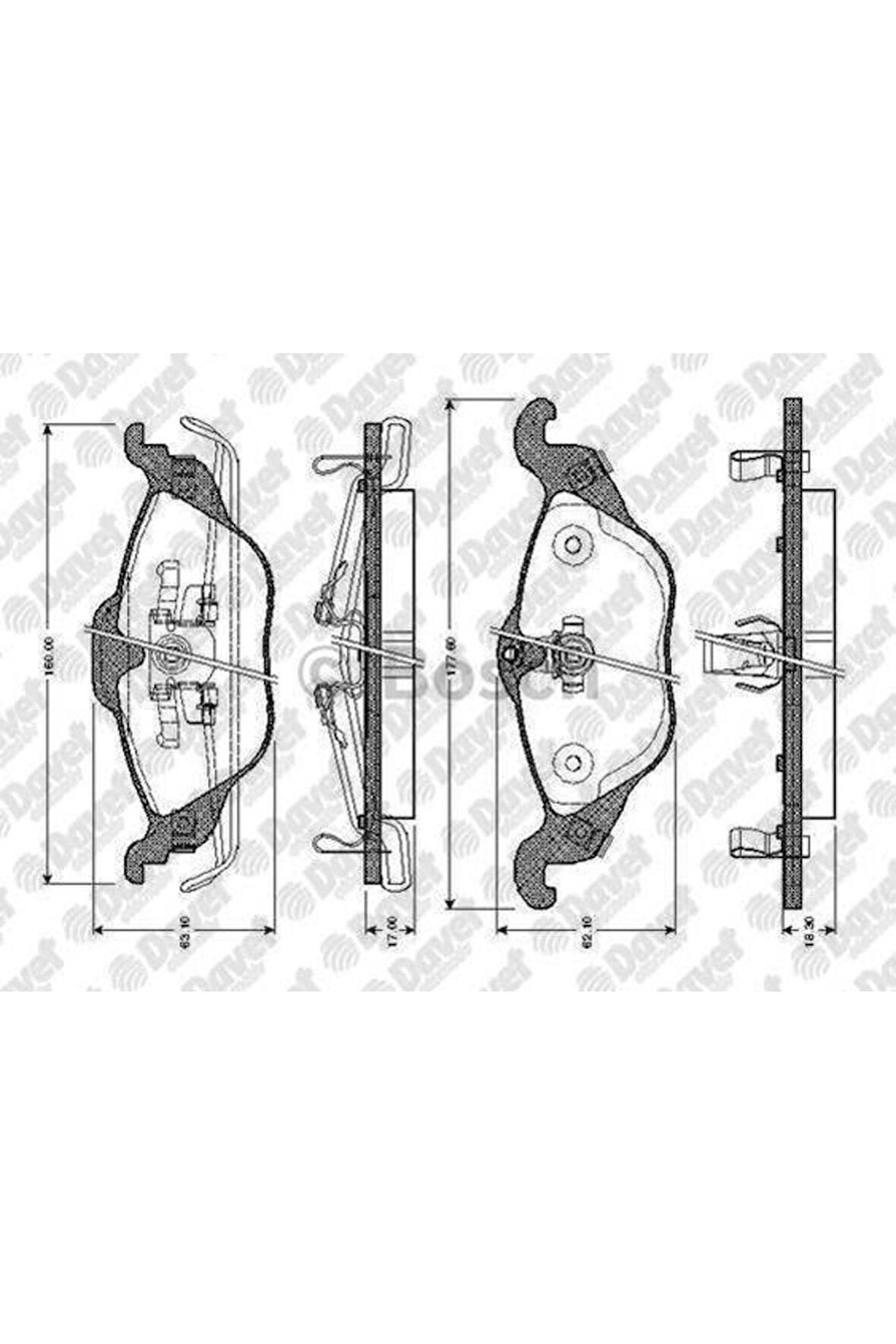 Ön Fren Balatası Astra G Zafira A 98>10 (1605034) -0986424456