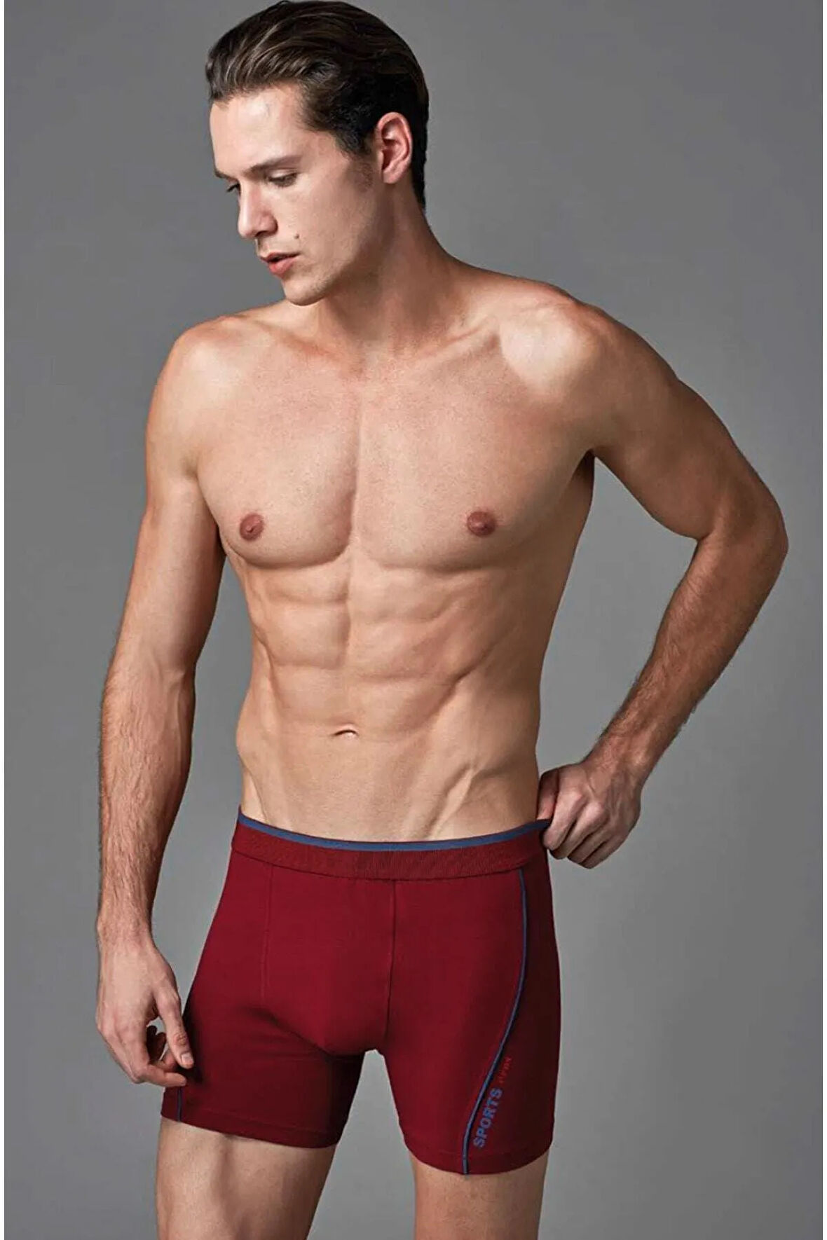 Erkek Bordo Compact Renkli Boxer Ers014