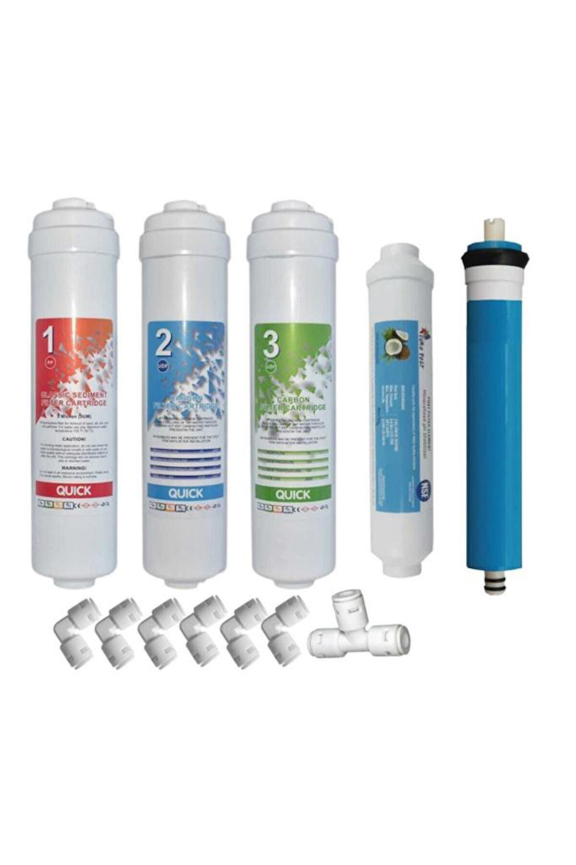 Inline Kapalı Kasa Tüm Su Arıtma Cihazlarına Uyumlu 5'li Filtre Takımı