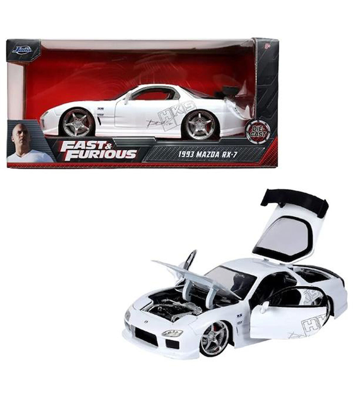 Jada Hızlı Öfkeli Fast & Furious 1993 Mazda Rx-7 Model Metal Araba