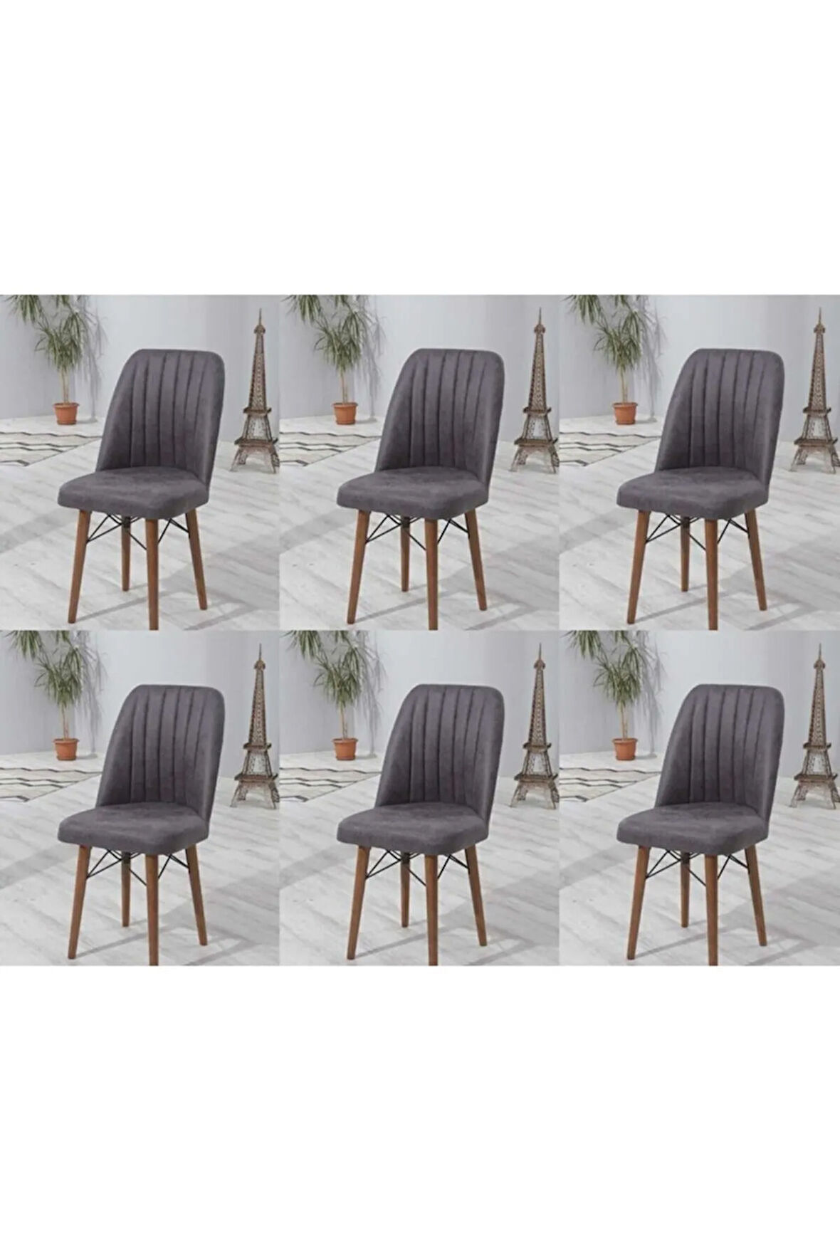 6 Adet Kare Gold Sandalye Mutfak Sandalyesi Salon Sandalyesi Beyaz Ahşap Ayaklı Sandalye