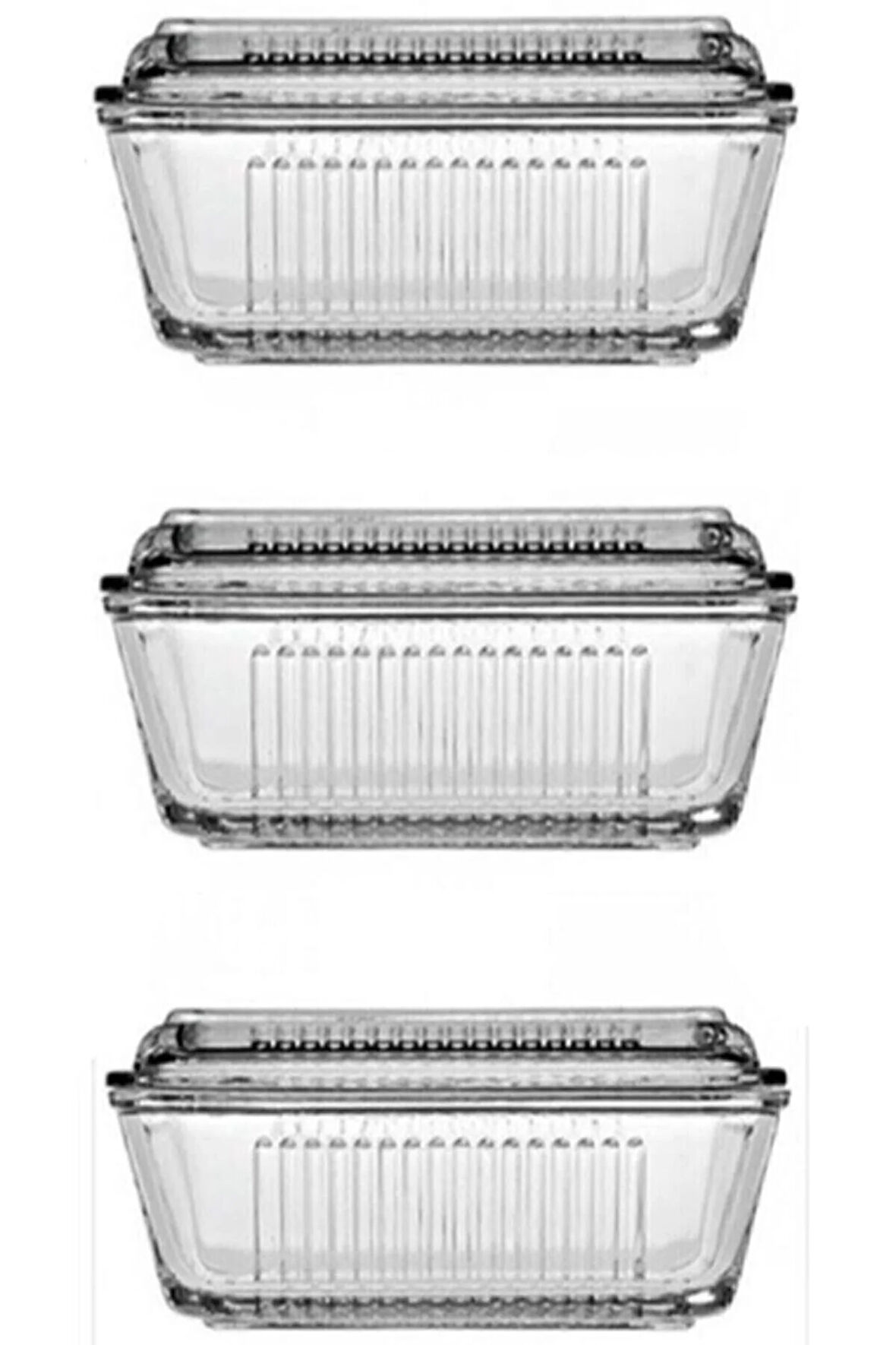 Paşabahçe Tereyağlık Kahvaltılık Cam Saklama Kabı 3'lü Set 97711 072oa Ttkcs - Slk-599