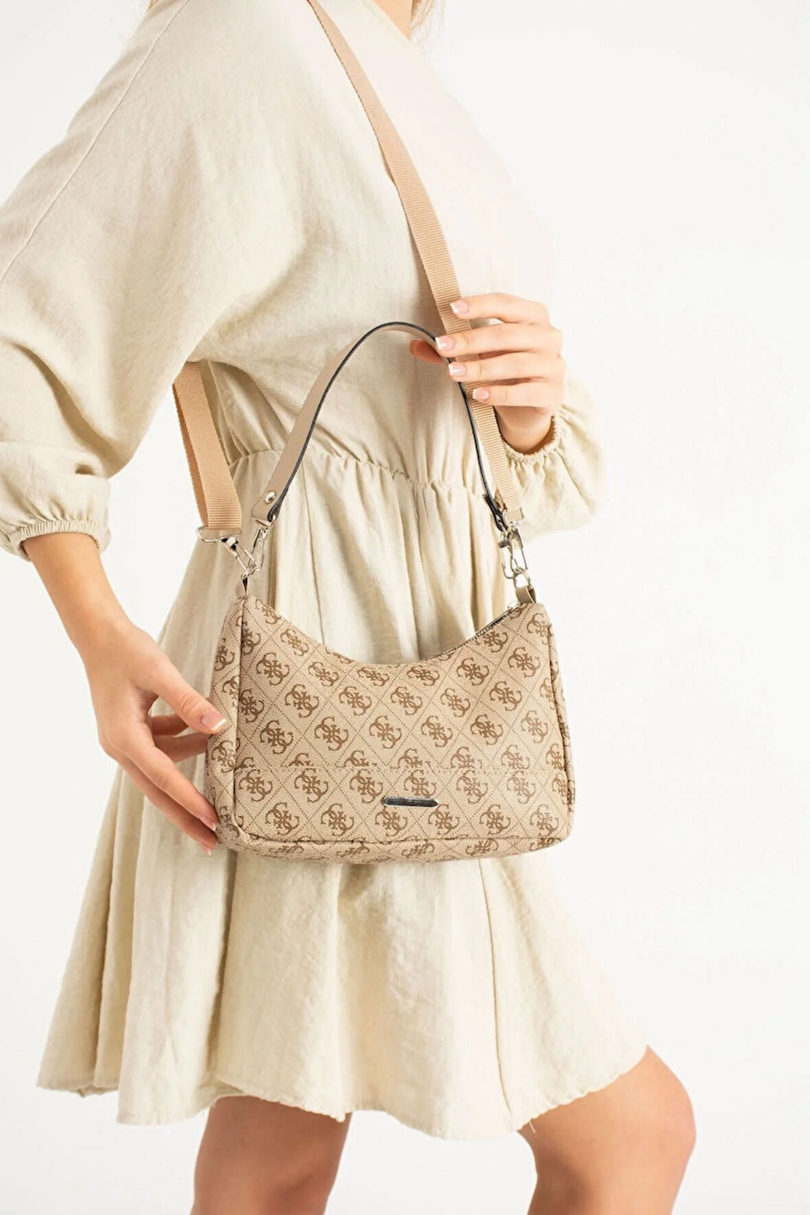 Kadın Baget Desenli Kolon Uzun Askılı Çanta