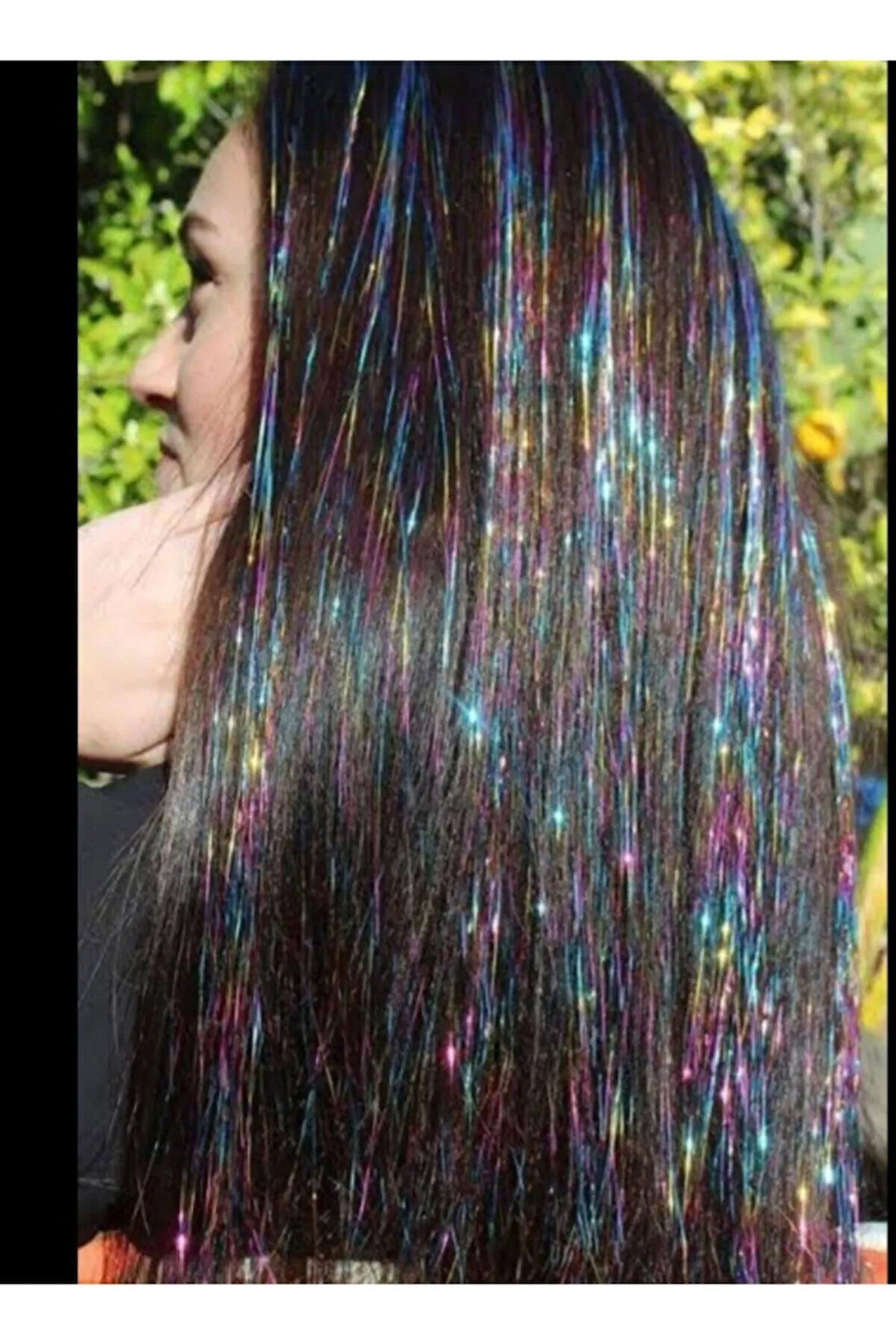 Saç Simi Renkli Ve Saç Üzerine Düğümle Bağlanan 110-120 Cm Açık Uzunlukta Hair Tinsel