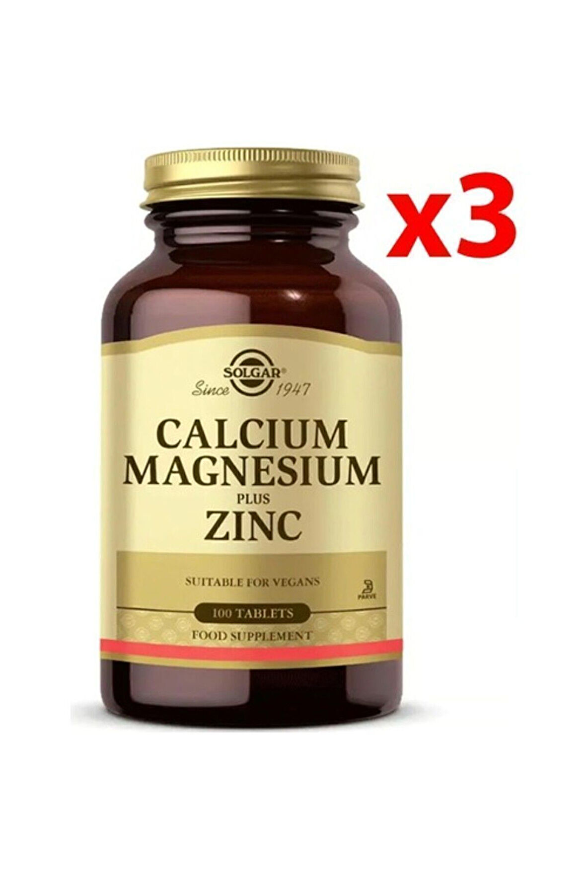 Calcium Magnesium Plus Zinc 100 Tablet 3 Adet