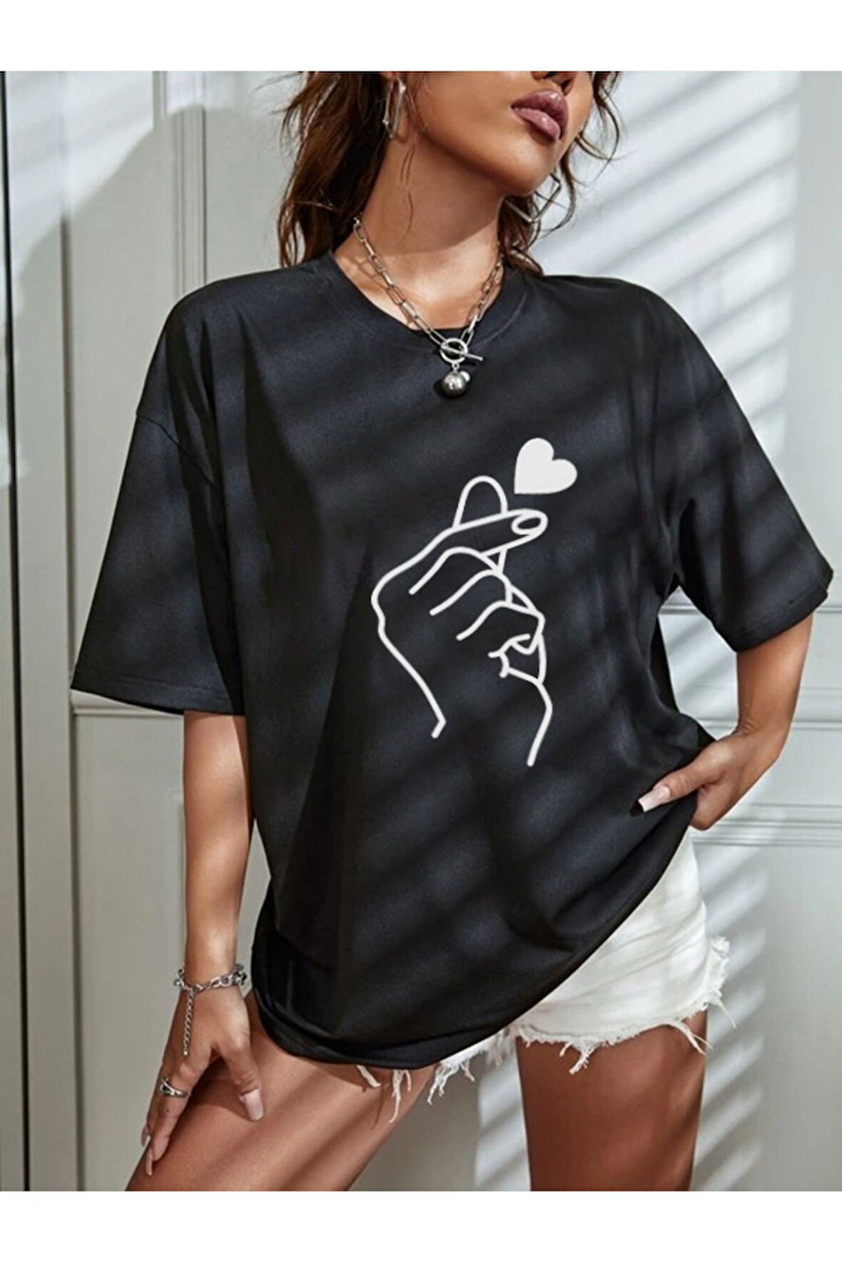 LUNAVISTA Kalp Atışı Baskılı unisex T-shirt