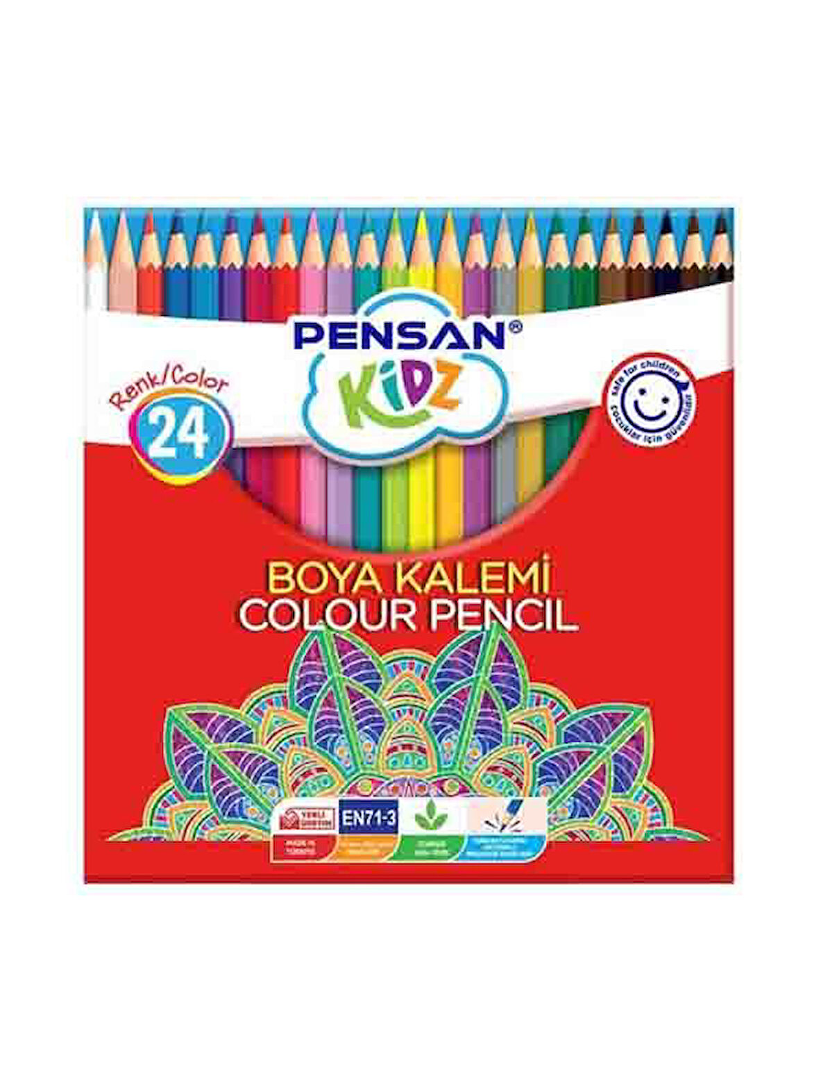 Pensan Kidz Kuru Boya 24 Renk Tam Boy