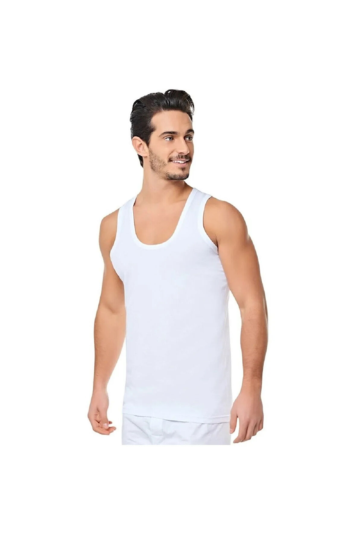 Erkek Beyaz Pamuklu Klasik Atlet 12 Adet