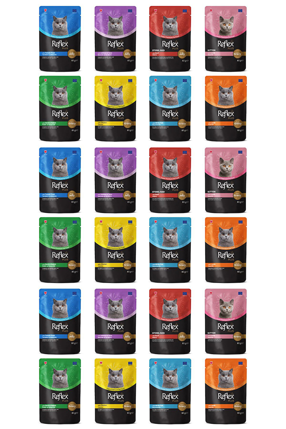Karışık Soslu Kedi Yaş Maması Kedi Pouch 85 Gr X 24 Adet