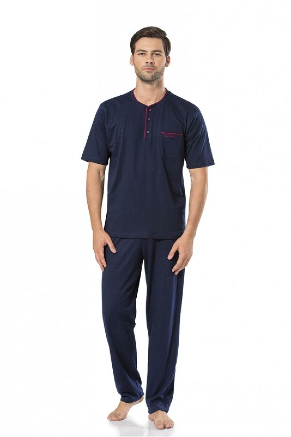 5370 3'lü Lacivert Pijama Takımı