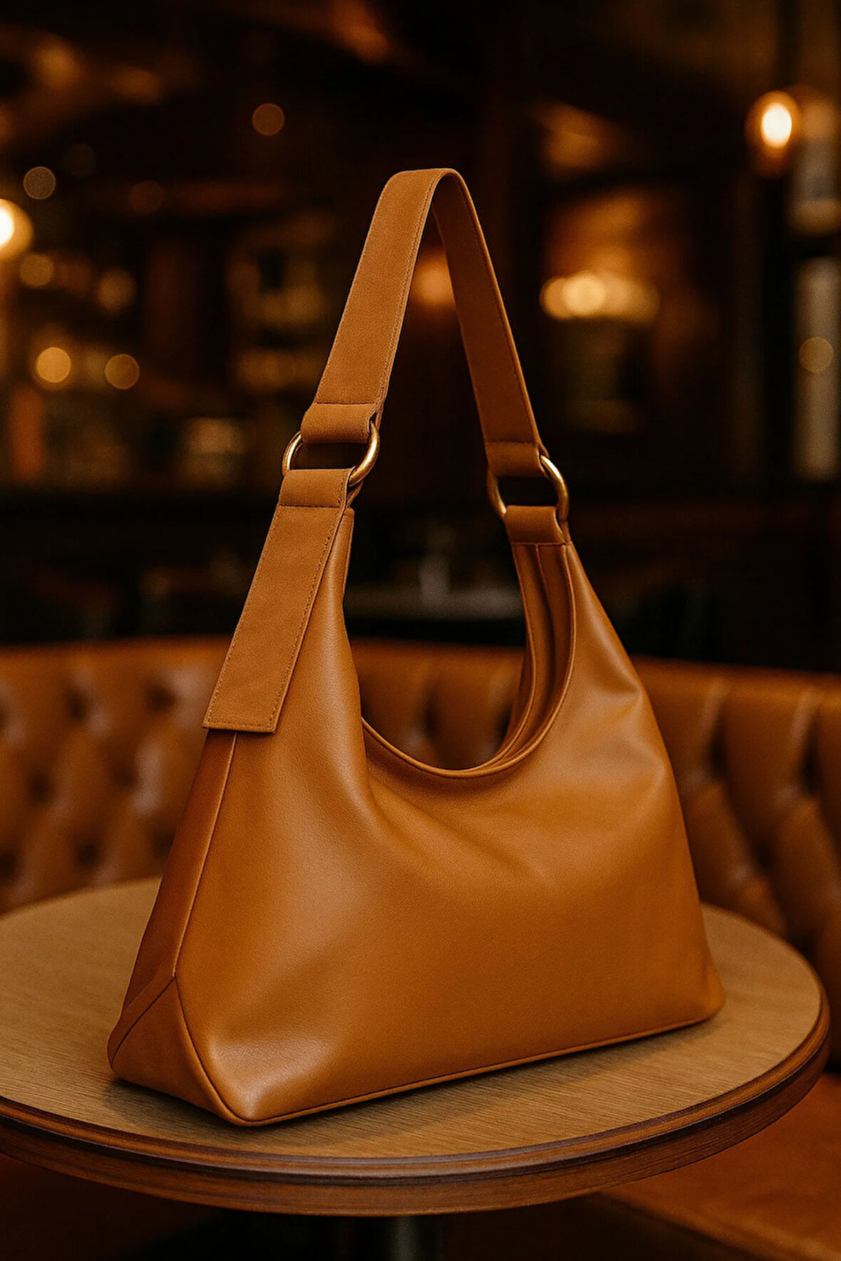 Lüks Suet Askılı Deri Salaş Omuz Çantas