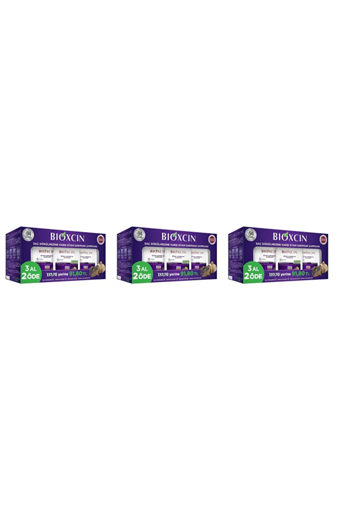 Bıoxcın Siyah Sarımsaklı Şampuan 3 Al 2 Öde 3'lü Paket
