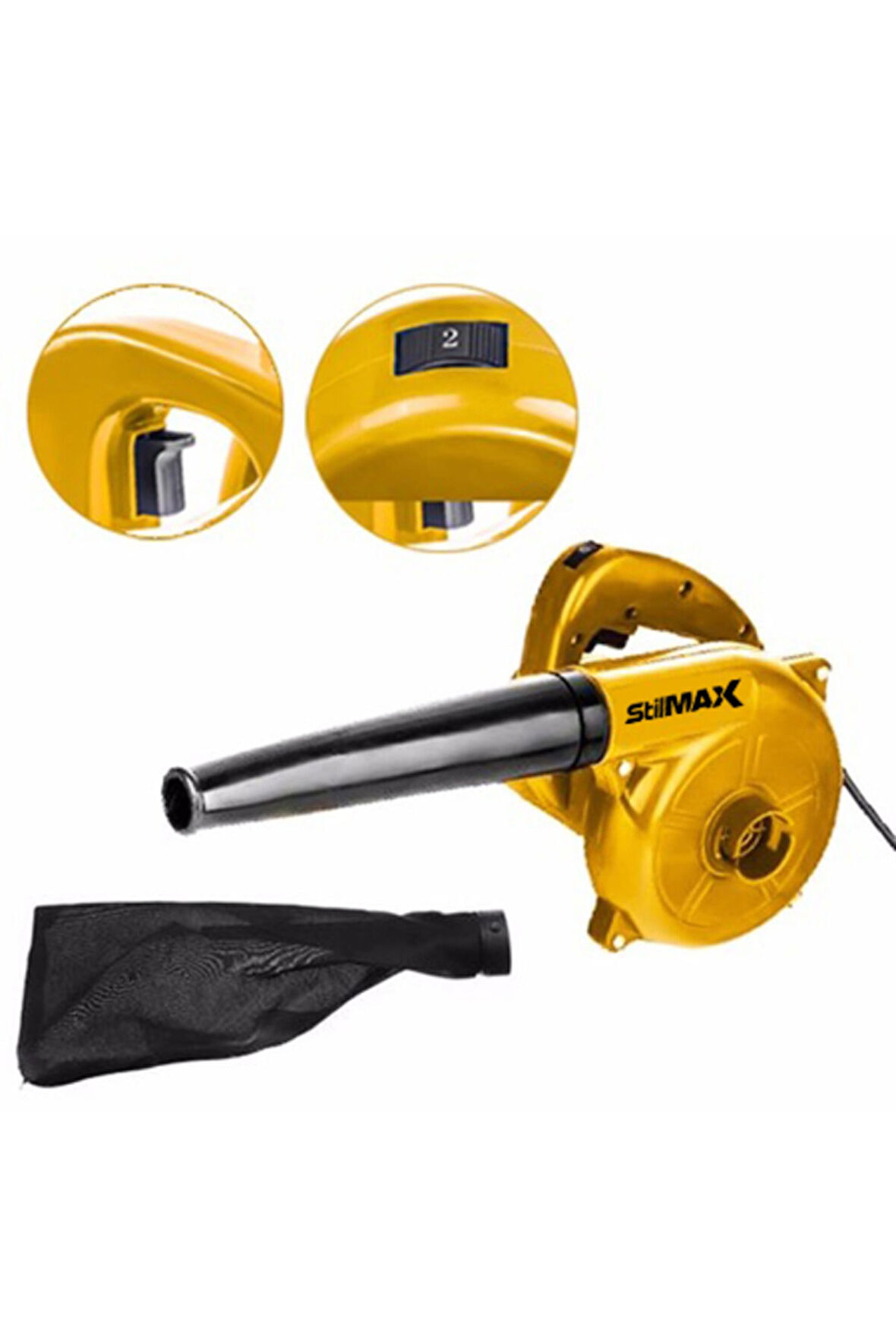 Bakır Sargı Motor 1700 Watt Süper Güç 6 Kademe Devir Ayarlı Elektrikli Hava Körüğü Üfleme