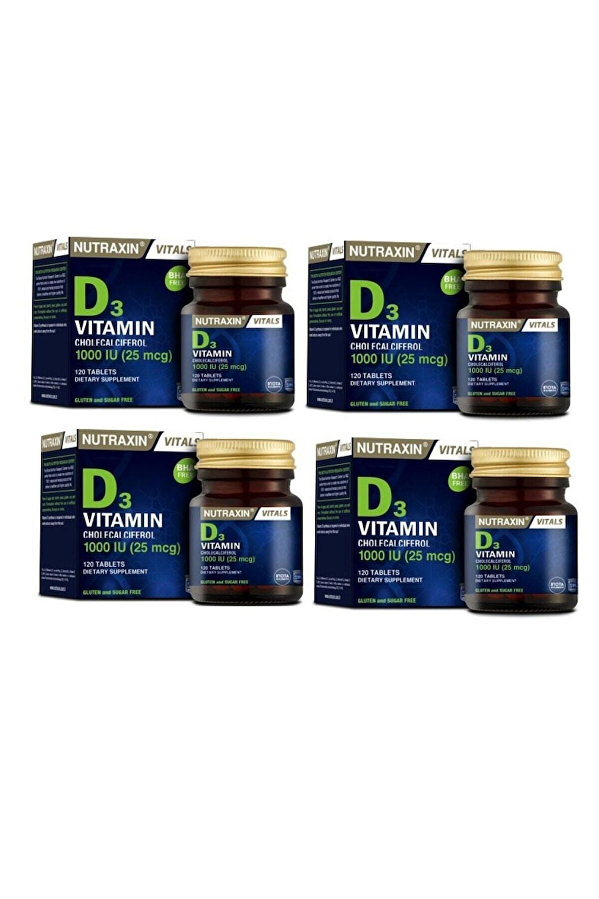 Nutraxin Vitamin D3 120 Tablet 4 Adet