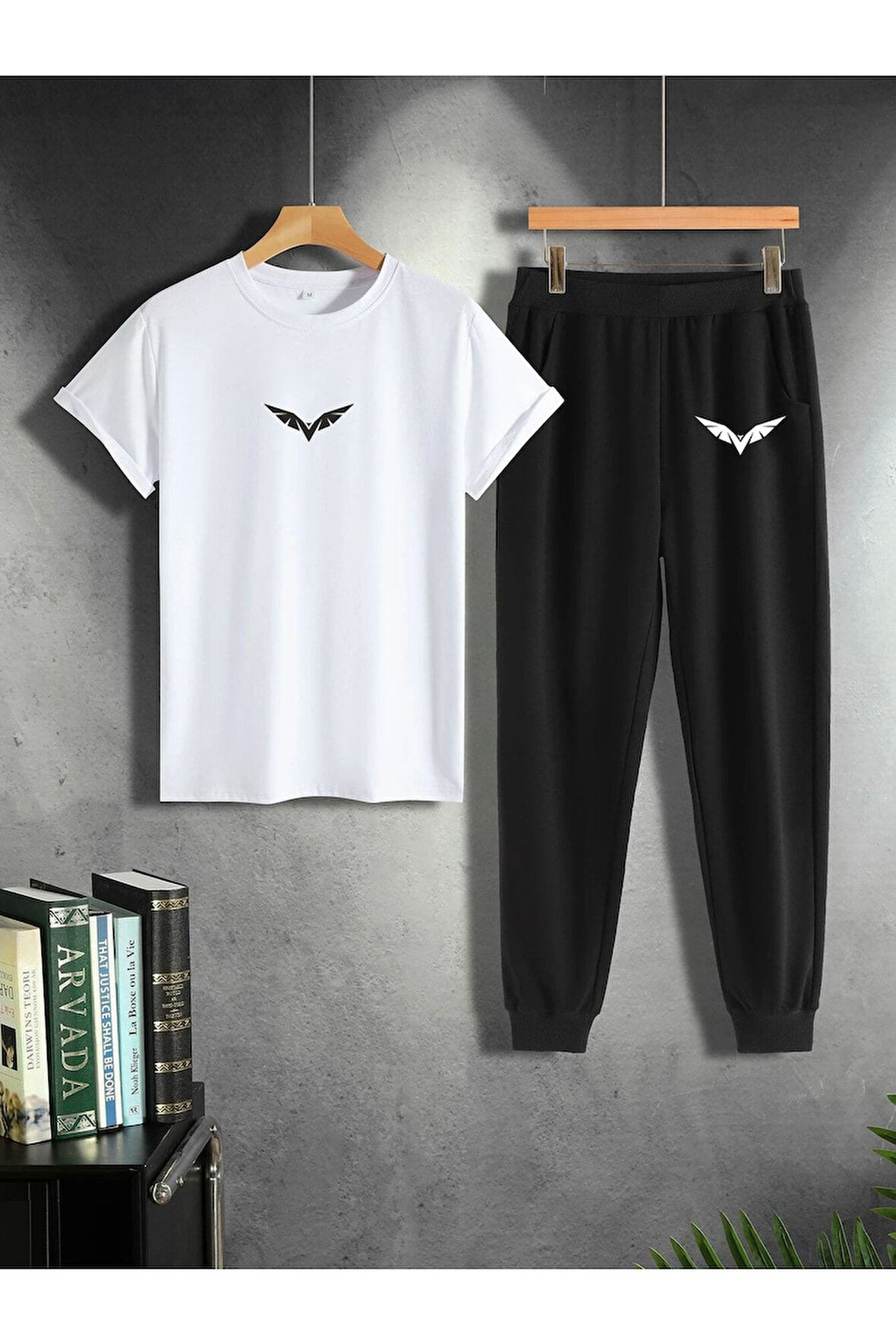 0 kol t-shirt şort alt üst takımı baskılı