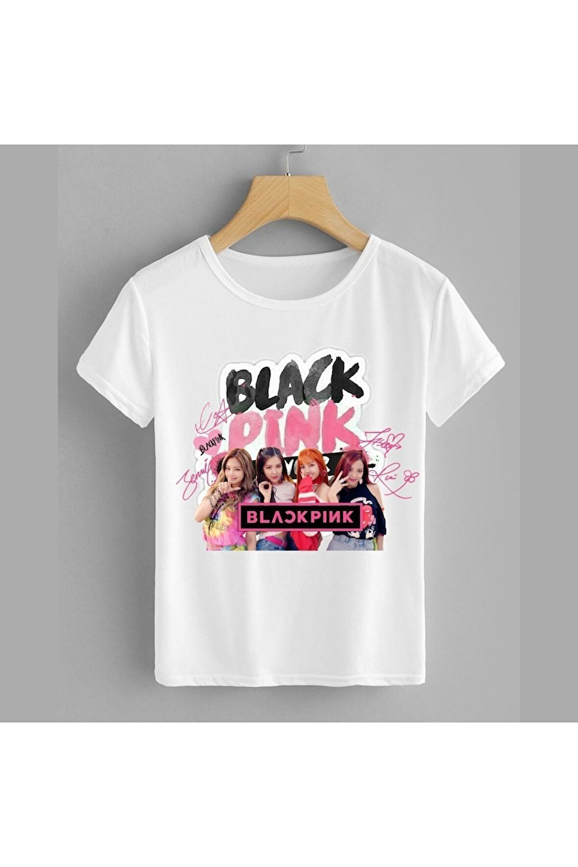 Blackpınk K-pop Güney Kore Müzik Grubu Imzalı Baskılı Tişört
