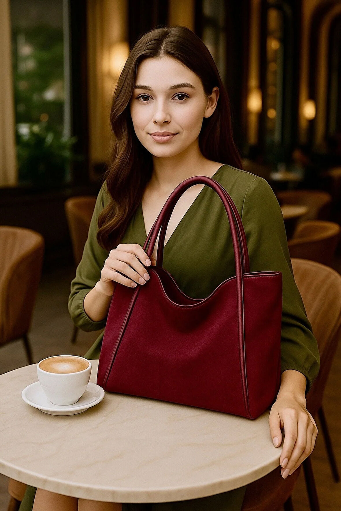Lüks Suede Omuz ve Günlük Tote Çanta