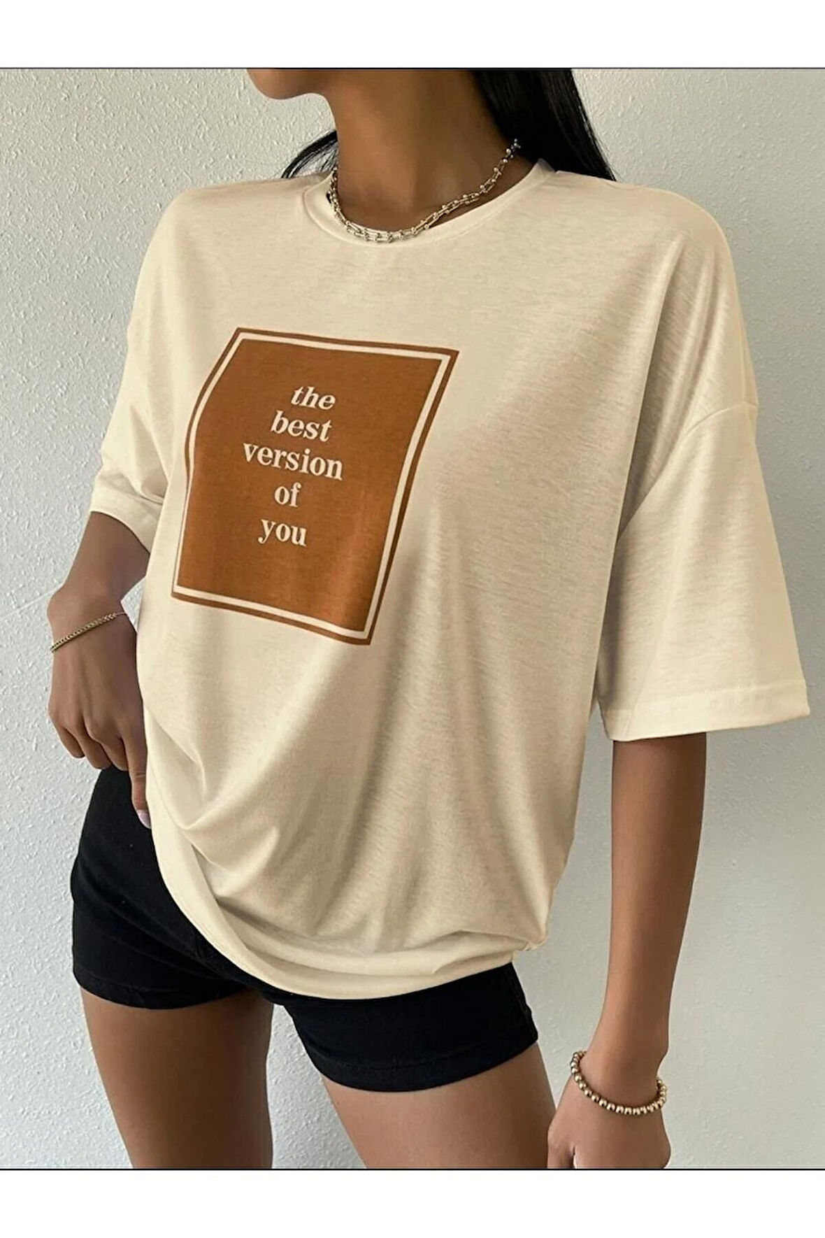 The Version Baskılı Oversize Unisex T-shirt