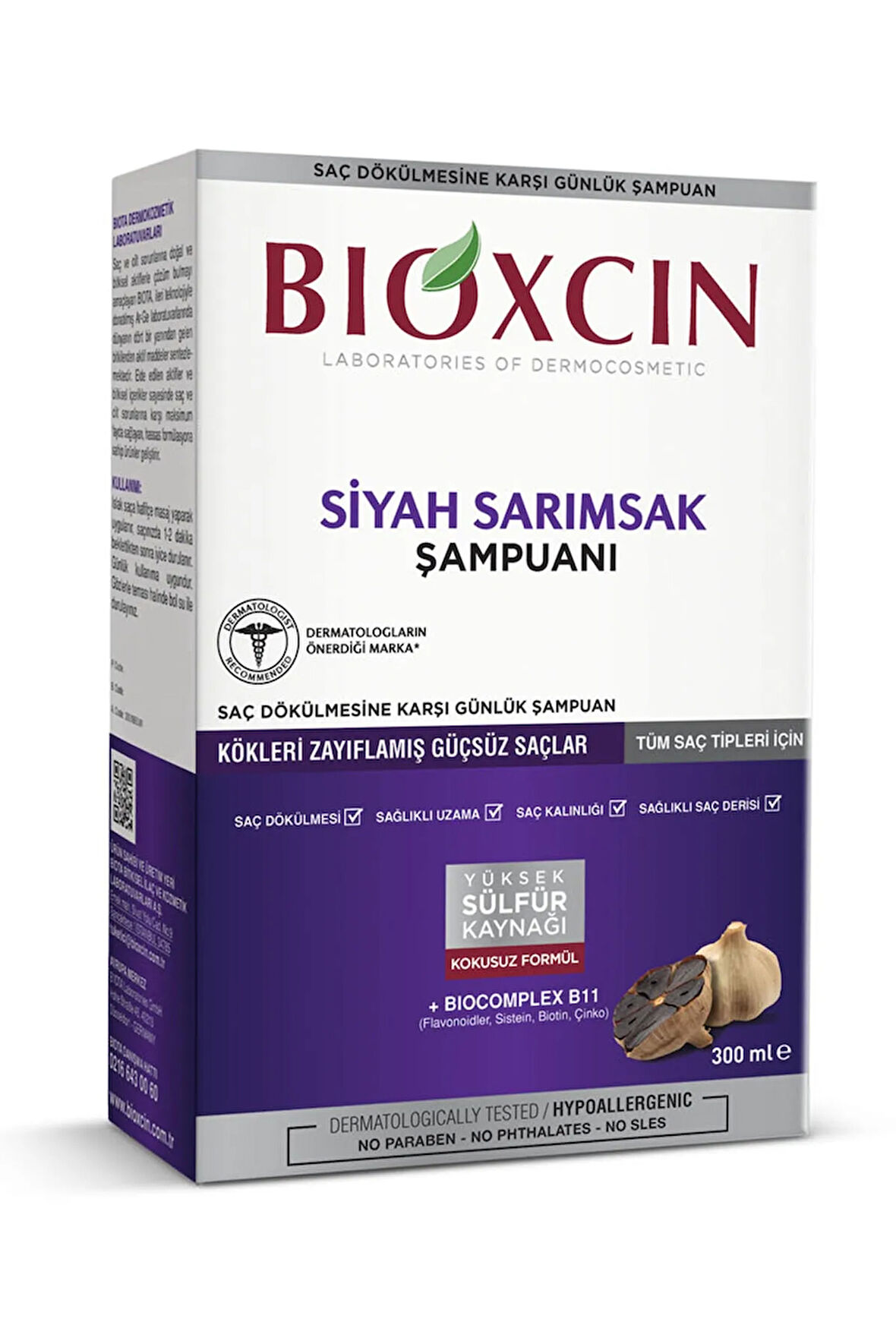 Saç Dökülmesine Karşı Siyah Sarımsaklı Şampuan Quantum 300 ml