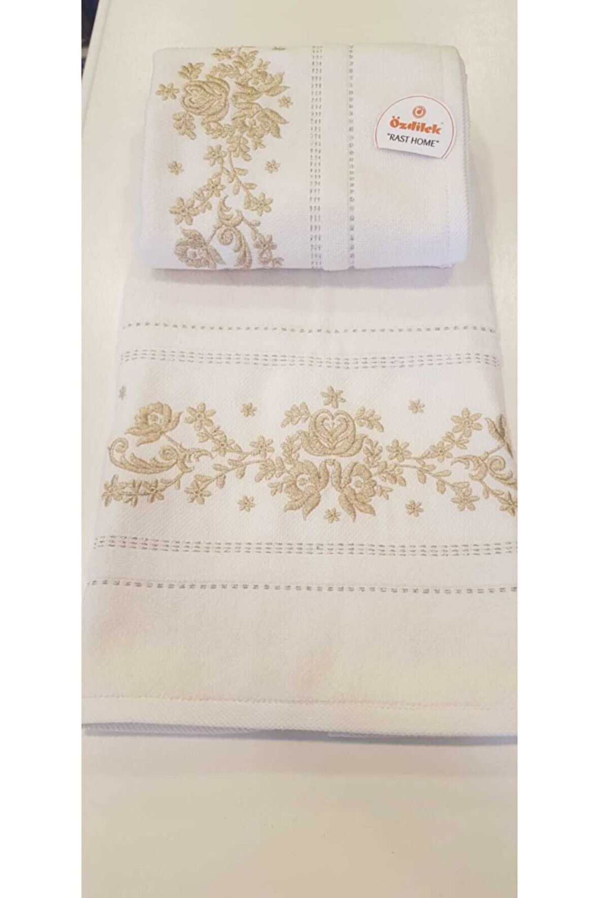 Özdilek Seda Çeyizlik Nakışlı Havlu(gold Desenli- 2'li)