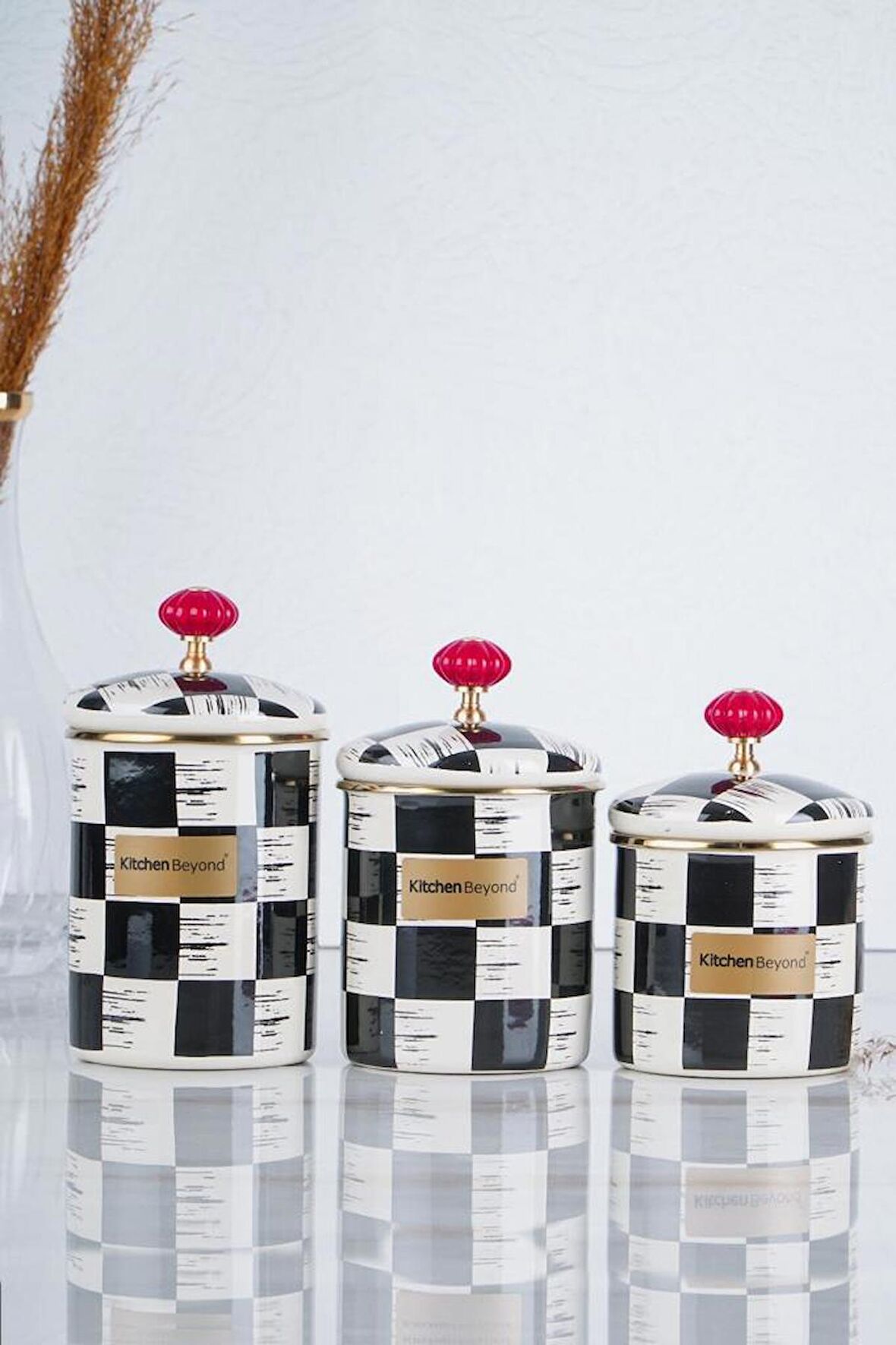 Acar Qualita King Emaye Baharat Takımı 3'Lü Dama Dekor XAP-21-0516/6