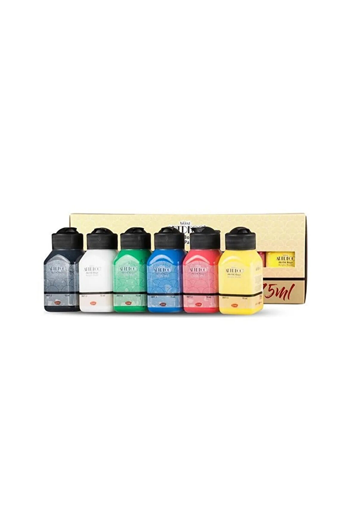 Akrilik Boya 6x75 ml Set Canlı Renkler Lv-y-070ı-as1