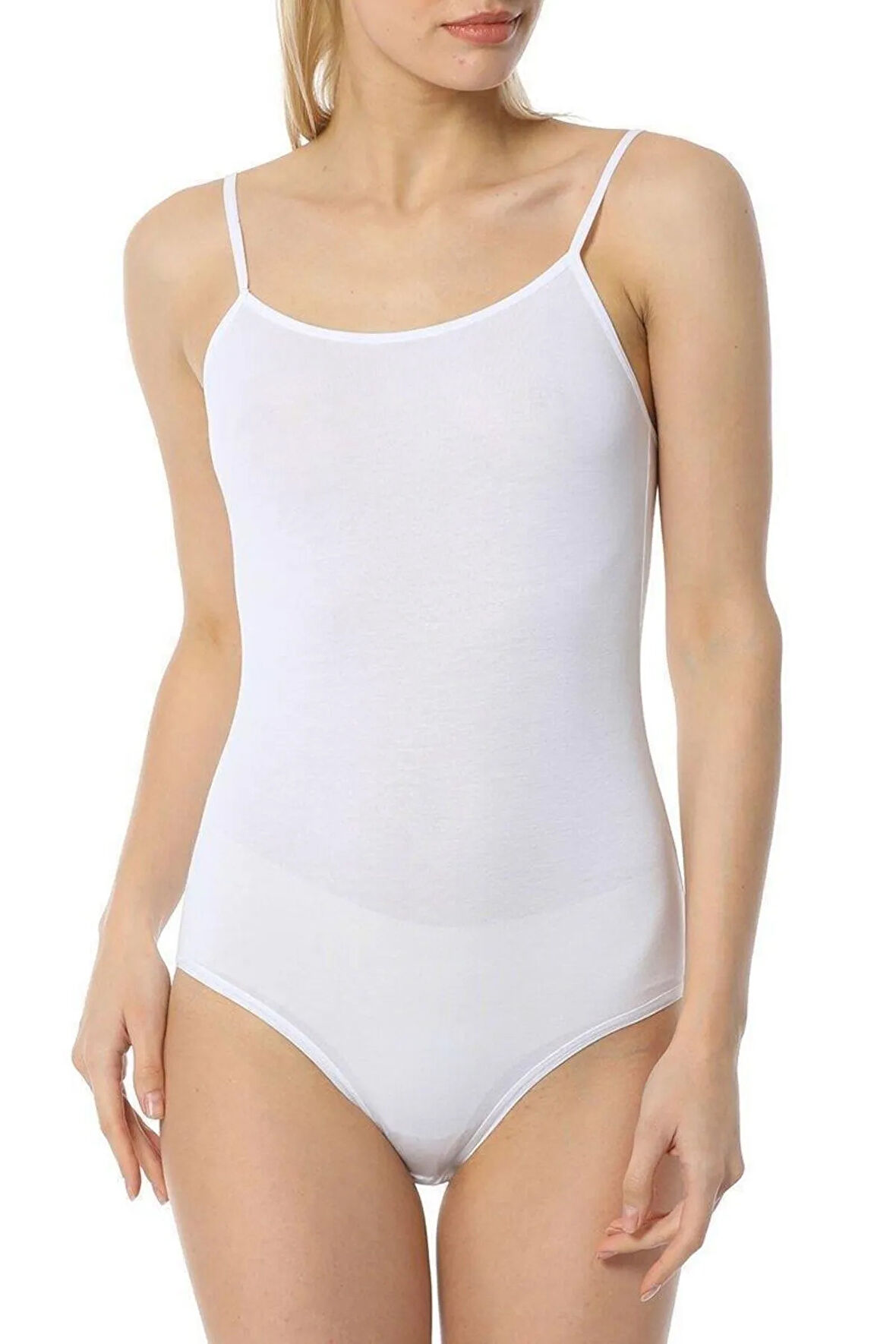 Imer 9251 Ince Askılı Beyaz Çıtçıtlı Bady