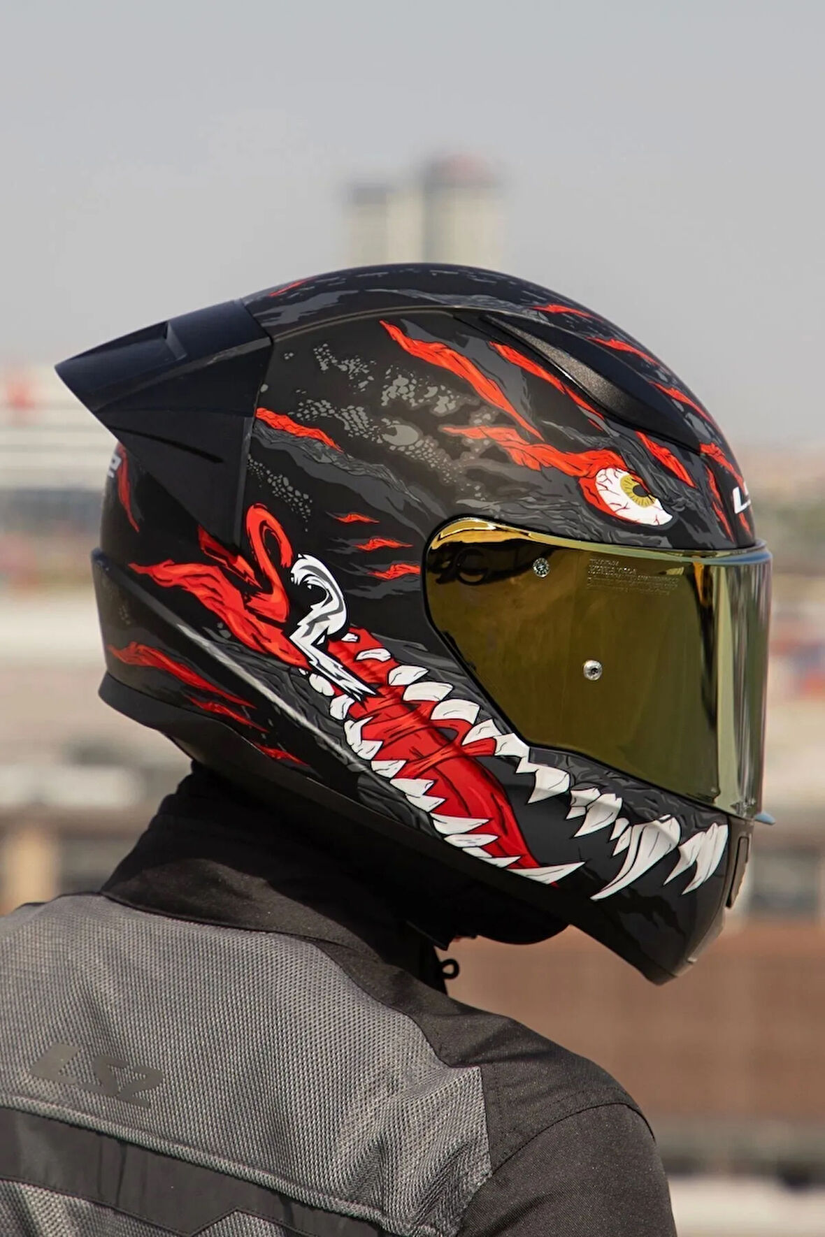 RAPID 2 RACE KAIJU MAT SİYAH-KIRMIZI-BEYAZ KASK