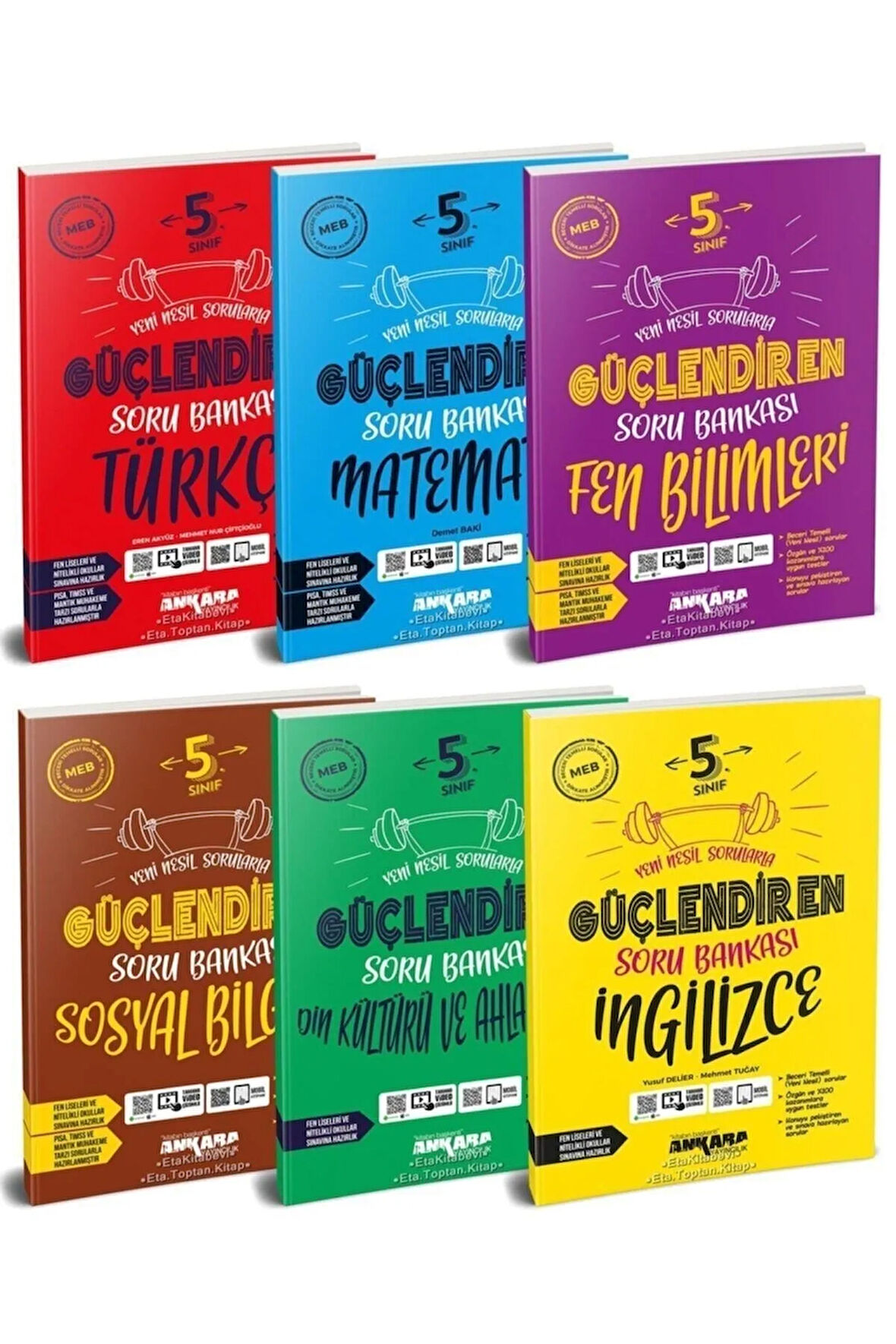 Ankara 5. Sınıf Güçlendiren Branş Soru Bankası Tam Set 6 Kitap Yeni 2022