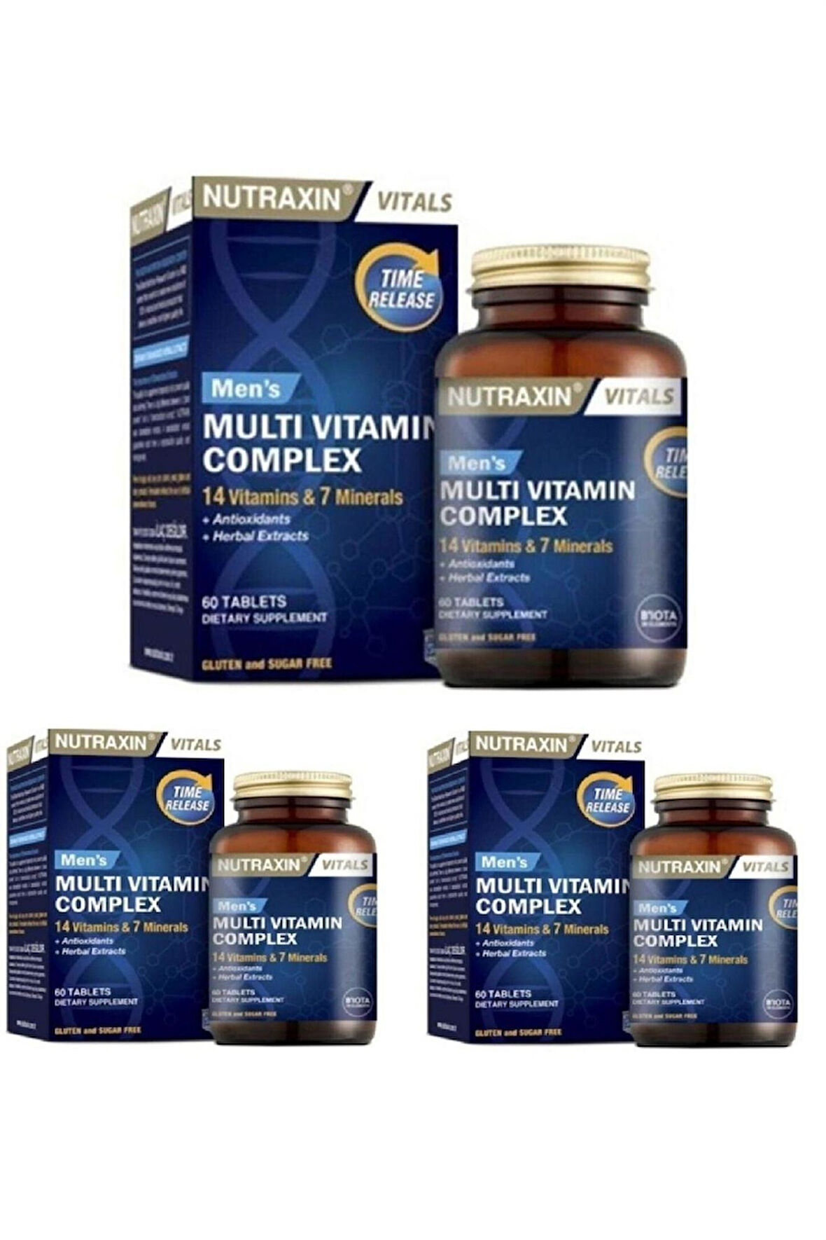 Nutraxin Multivitamin Mineral Complex Erkek 60 Tablet 3 Adet