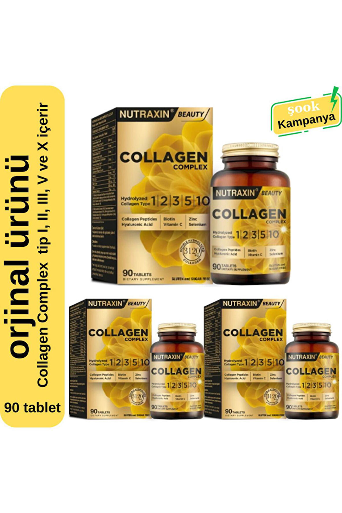 Nutraxin Collagen Beauty Complex 90 Tablet 3 Adet