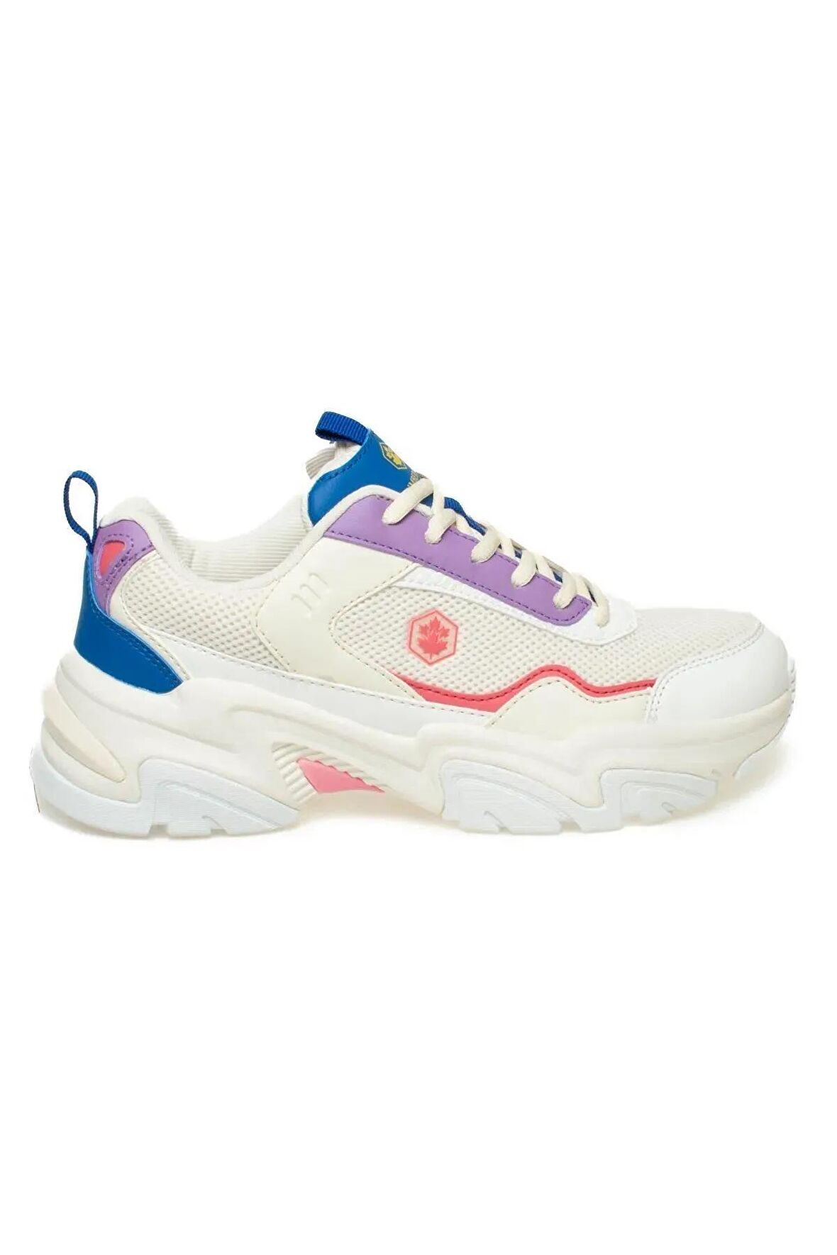 3W Joanna 3PR Beyaz Lila Kadın Kalın Taban Sneakers Ayakkabı