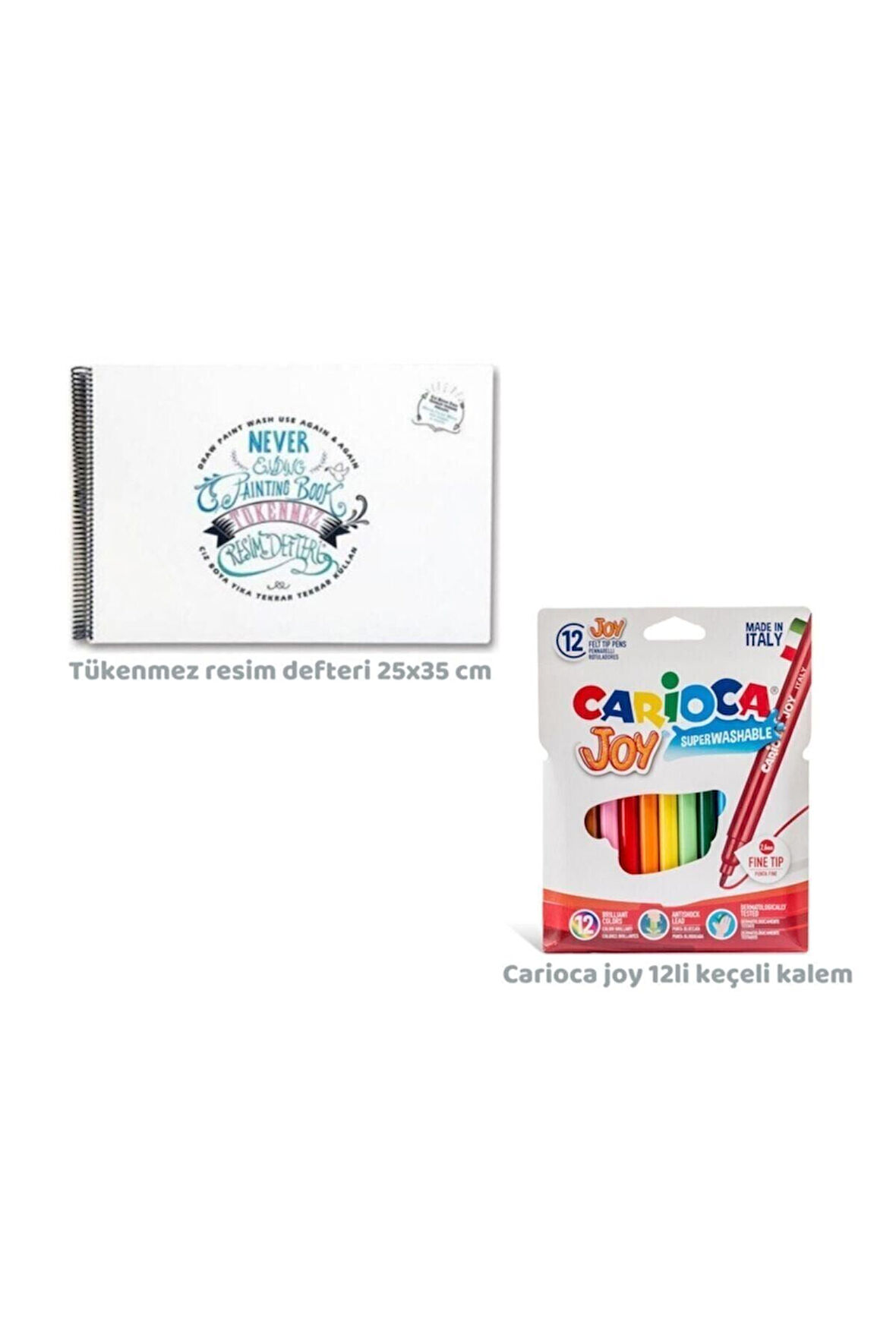 Toospik Akademi Çocuk Tükenmez Resim Defteri& Joy 12li Keçeli Kalem Seti