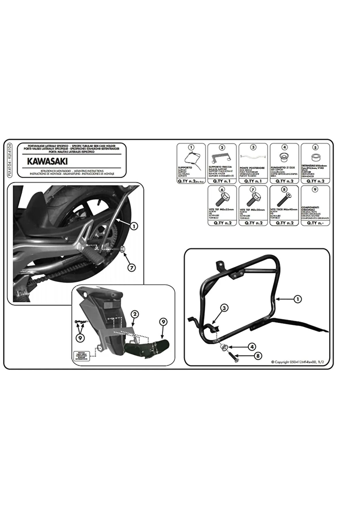 Yan Çanta Taşıyıcı Klx4104 Kawasakı Er-6n-er-6f650(12-16)