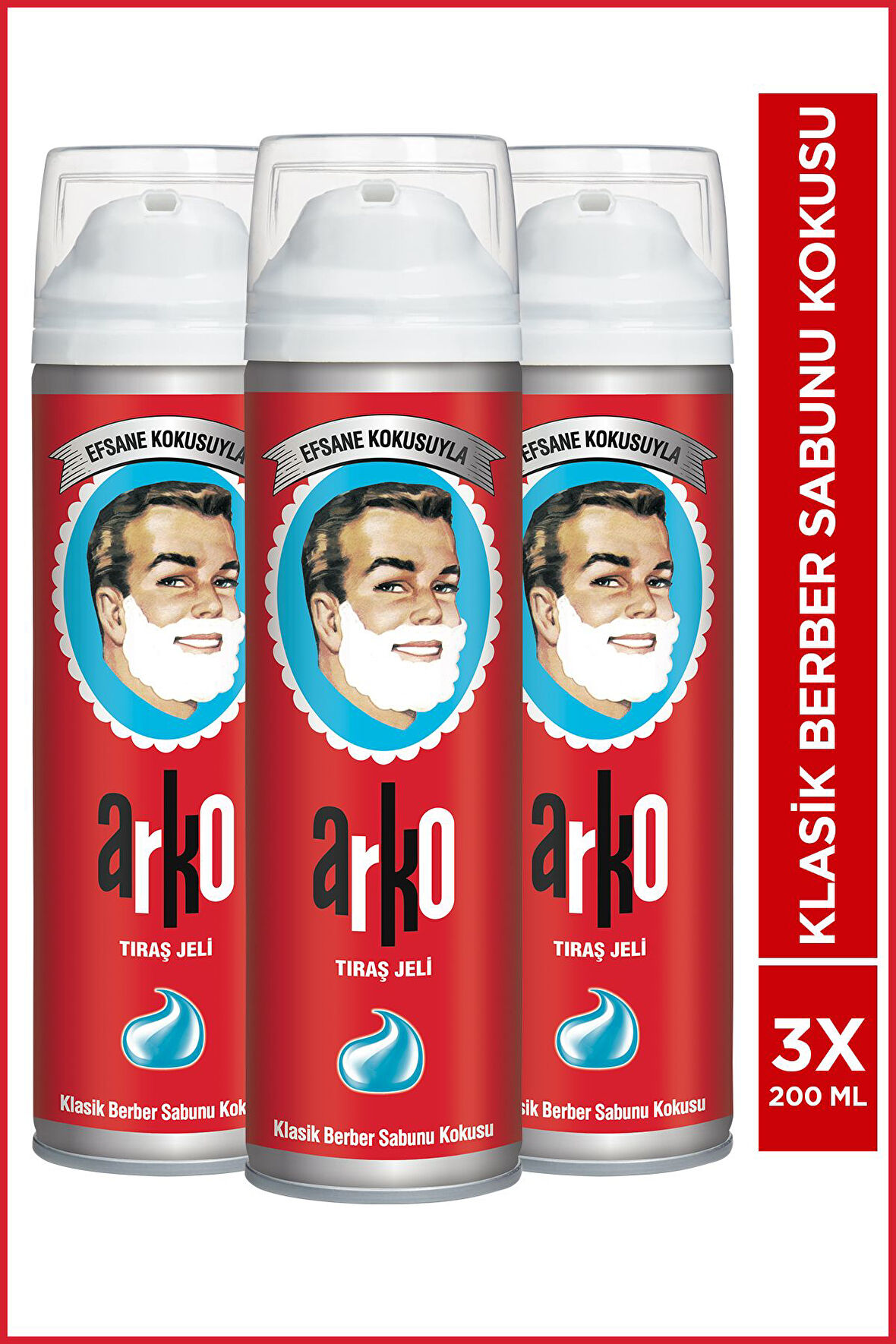 Arko Efsane Tıraş Jeli 3x200 Ml