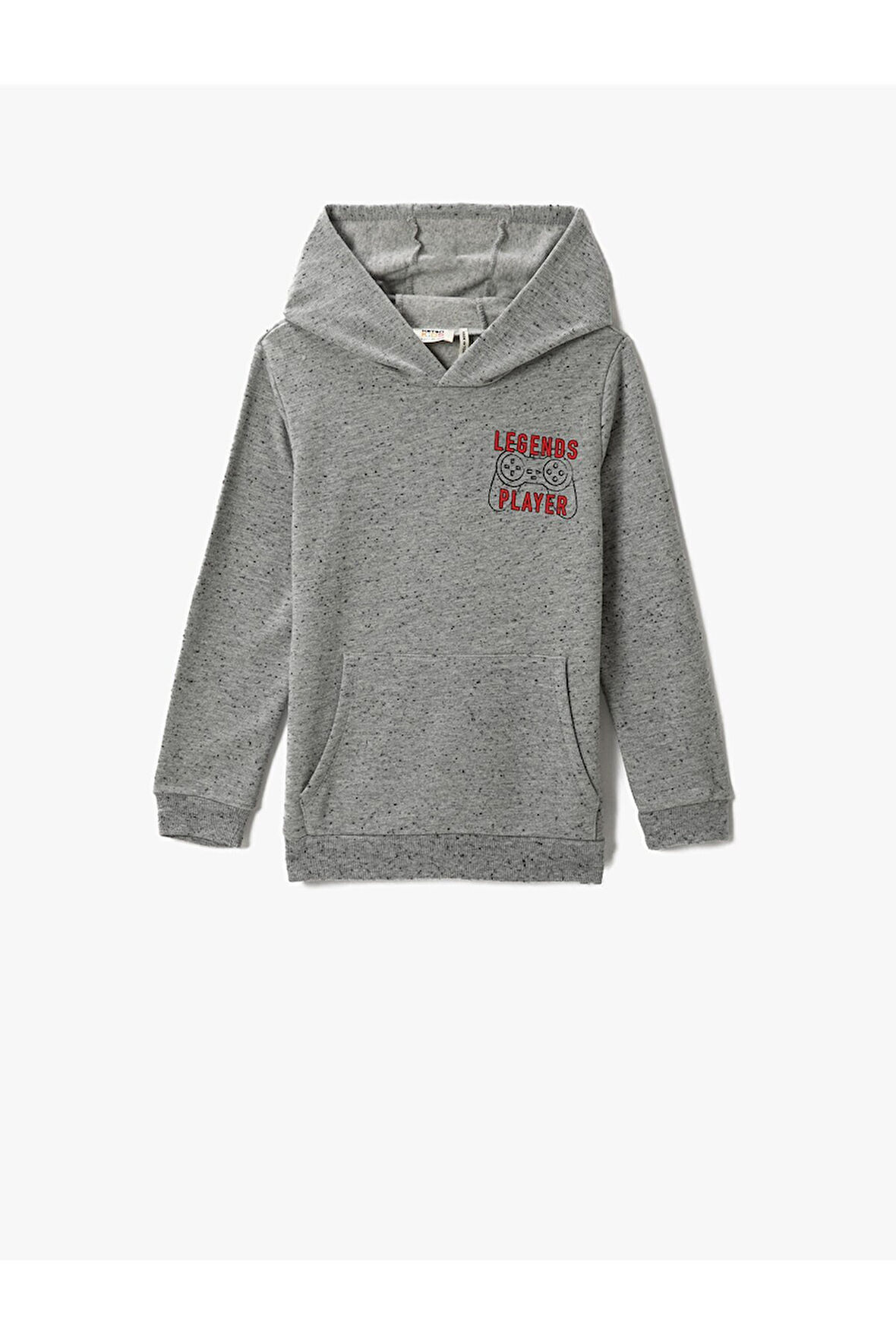 Arkası Baskılı Kapüşonlu Sweatshirt Cepli