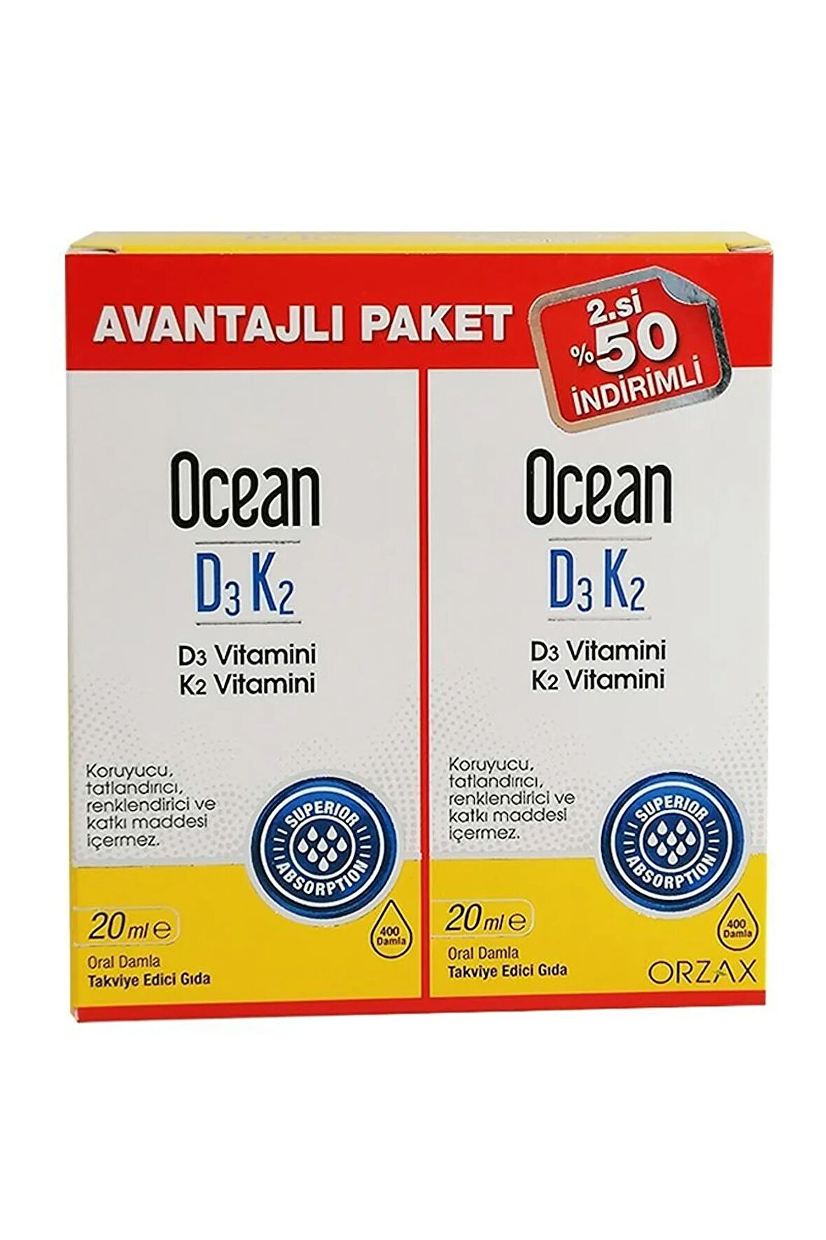 D3k2 Damla 20ml X 2 Adet Avantajlı Paket