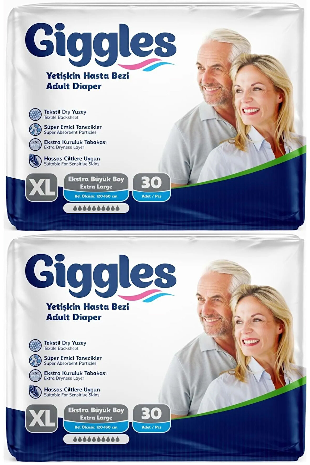 Hasta Bezi Yetişkin Bel Bantlı Tekstil Yüzey Ekstra Büyük (XL) 60 Adet (2PK*30)