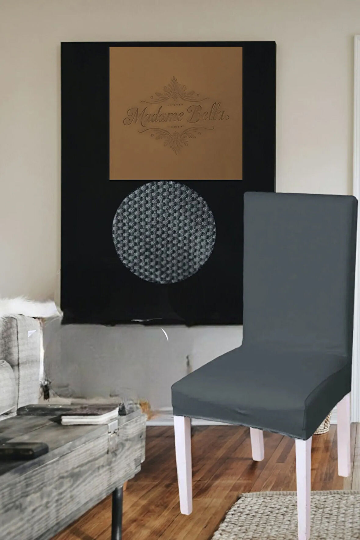 1 adet Likralı Esnek Yıkanabilir Sandalye Örtüsü 45x45x60 boyutlarında Bal Peteği Sandalye Kılıfı