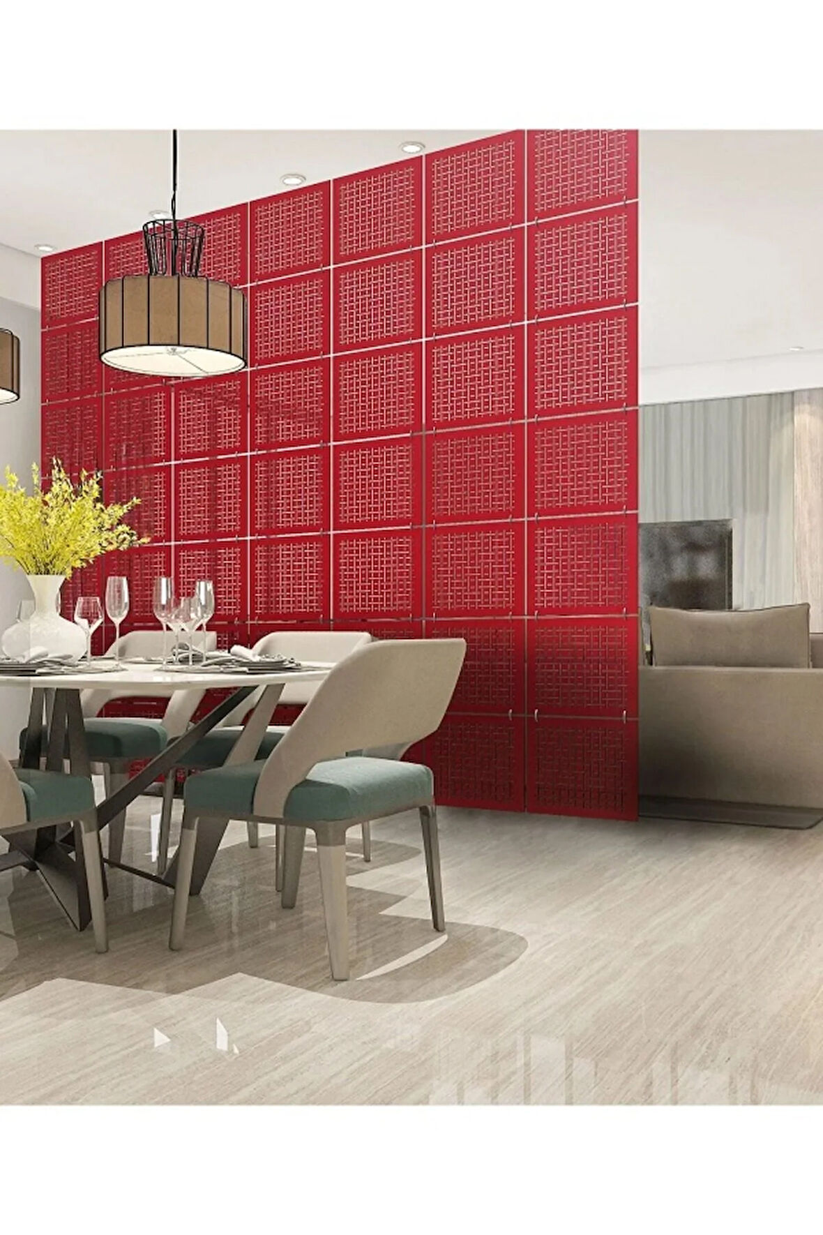 Lazer Kesim Sarkıt Paravan, Ahşap Seperatör, Panel Levha Seti Dekorasyon Ahşap Oda Bölücü model12