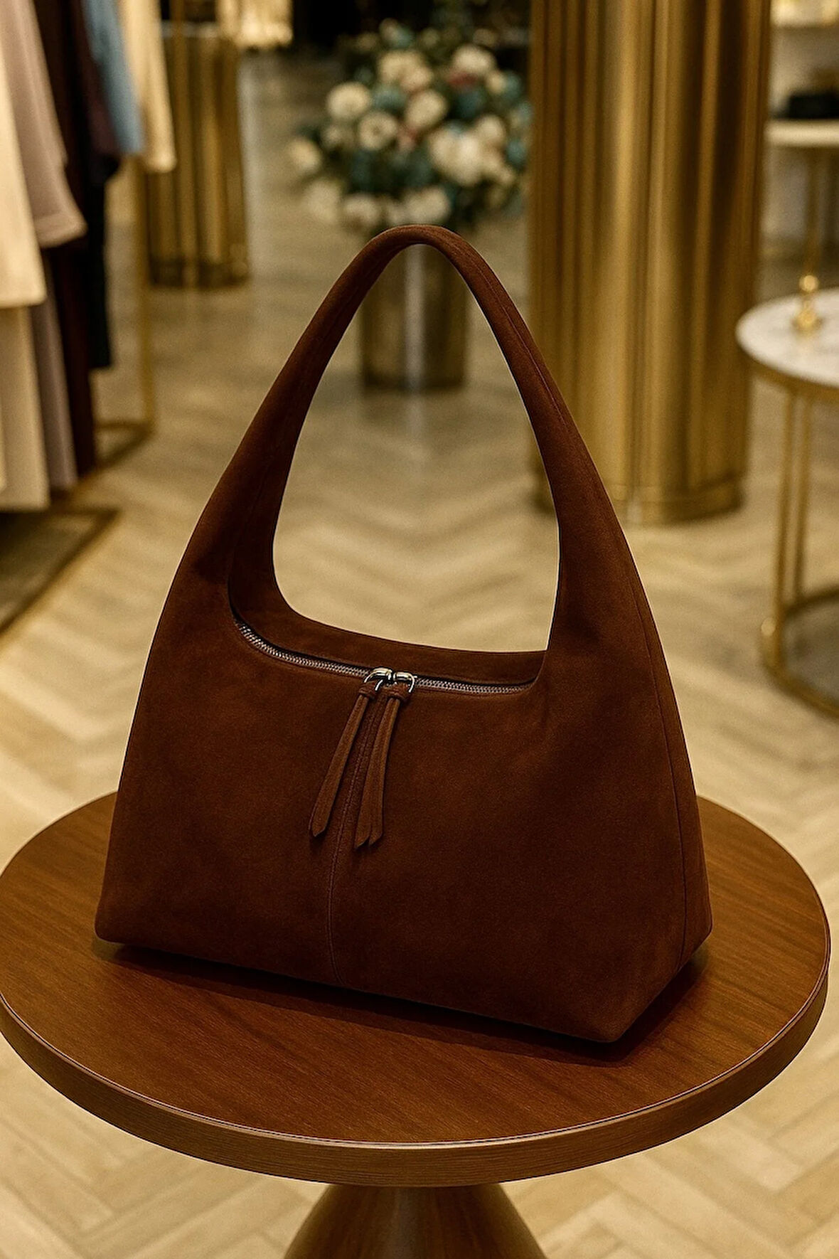 Luxe Suede Hobo Omuz Çantası