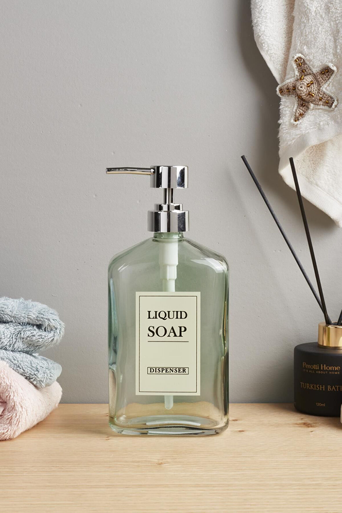 Perotti lıquıd soap cam sıvı sabunluk yeşil 15739