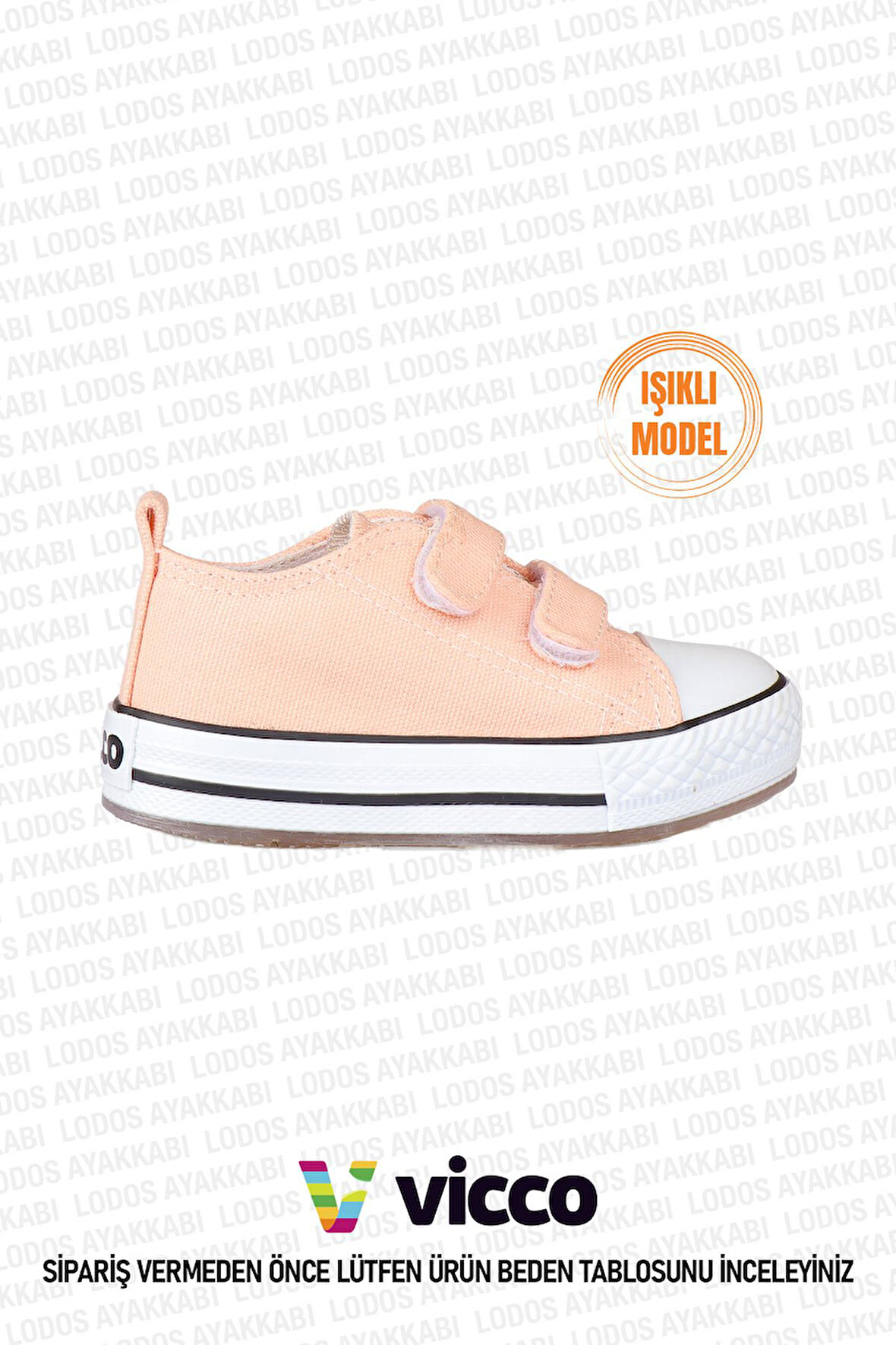 Pino Model Işıklı Kız Bebek ve Çocuk Pudra Spor Ayakkabı