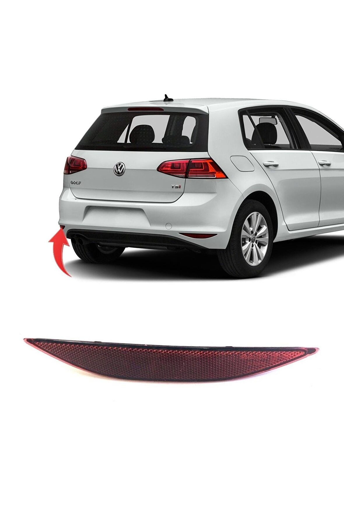 Golf 7 Sol Tampon Reflektörü Karartılmış 2013-2017 5g0945105a
