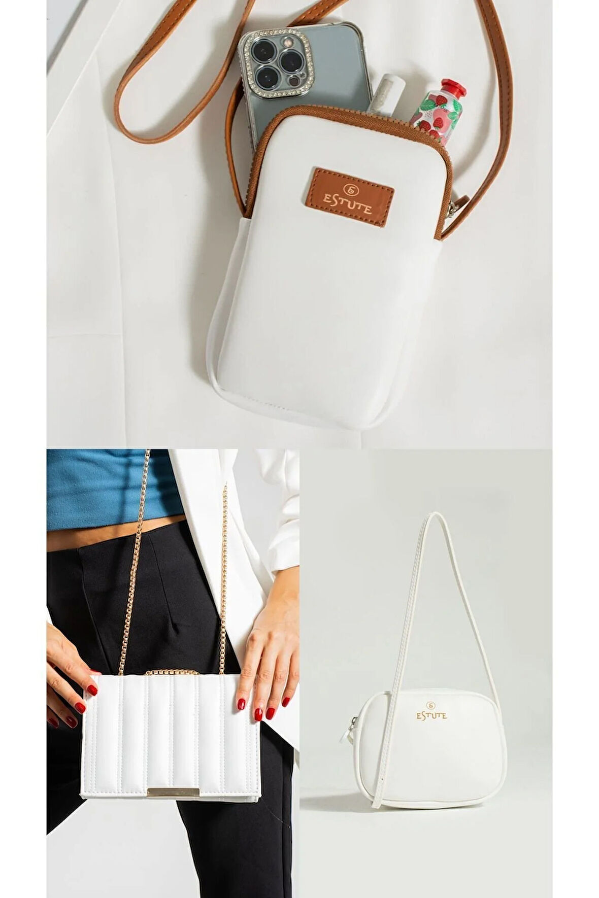 3’lü Paket Kadın Urban Çanta  Telefonluk Çanta Zincirli Çapraz Çanta